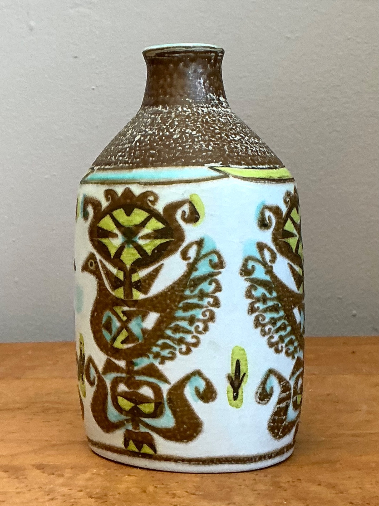Vintage Scandinavian Folk Art Vase - Side view
