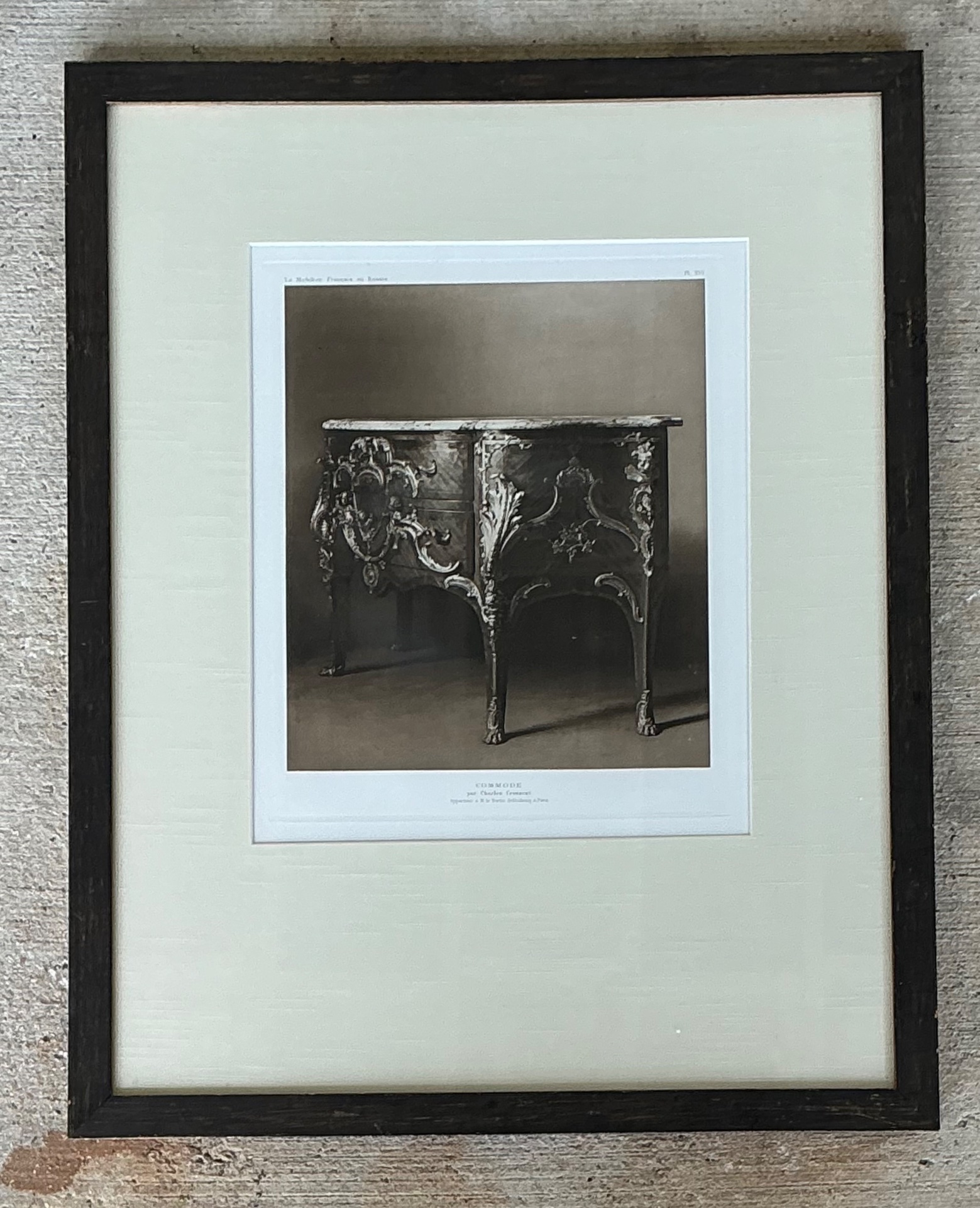 Framed Antique French Commode Print - Side view