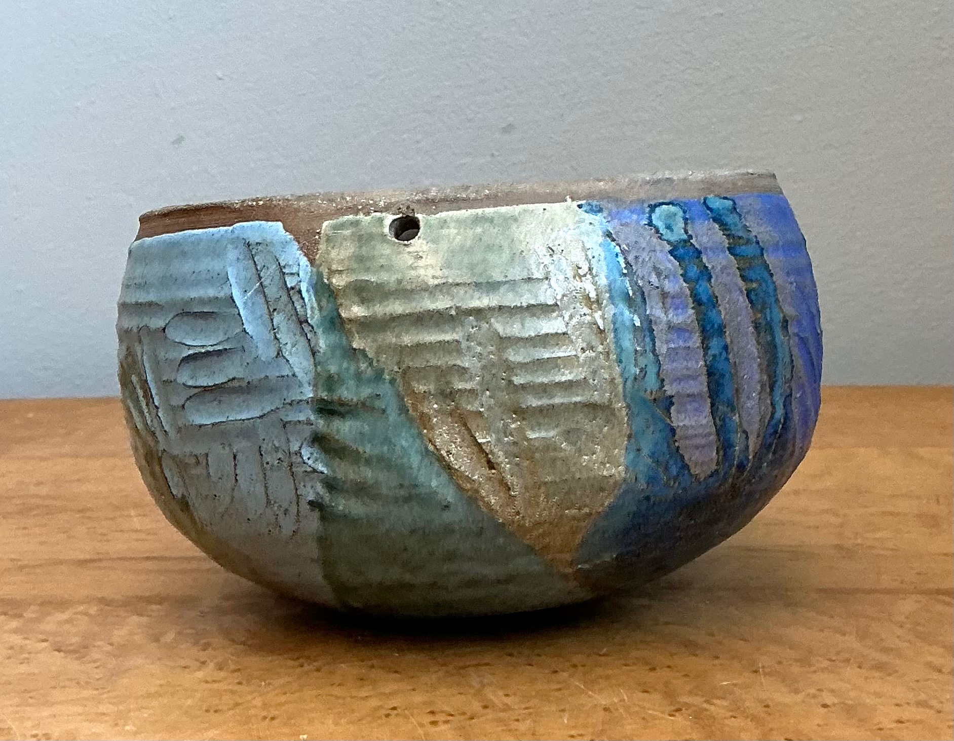 Vintage Handcrafted Studio Pottery Bowl - Detail view