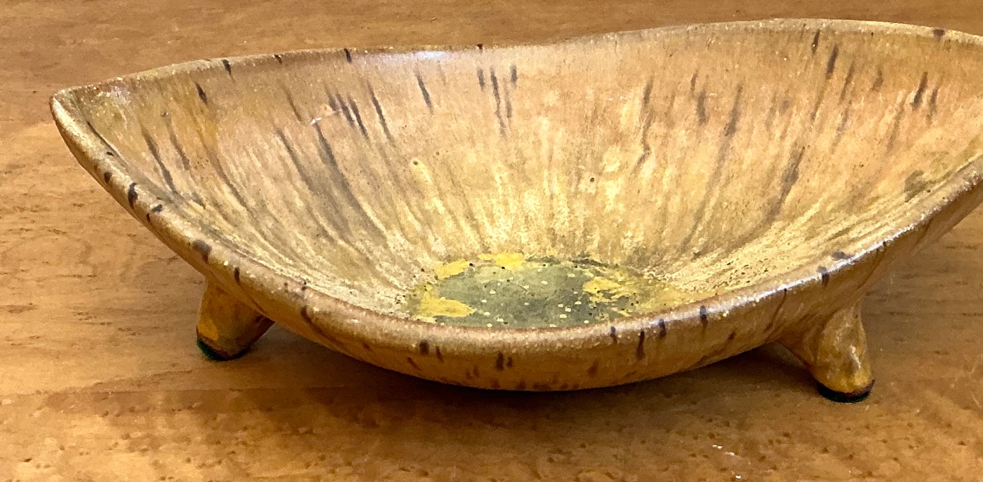 Vintage Tripod Ceramic Bowl - Top view