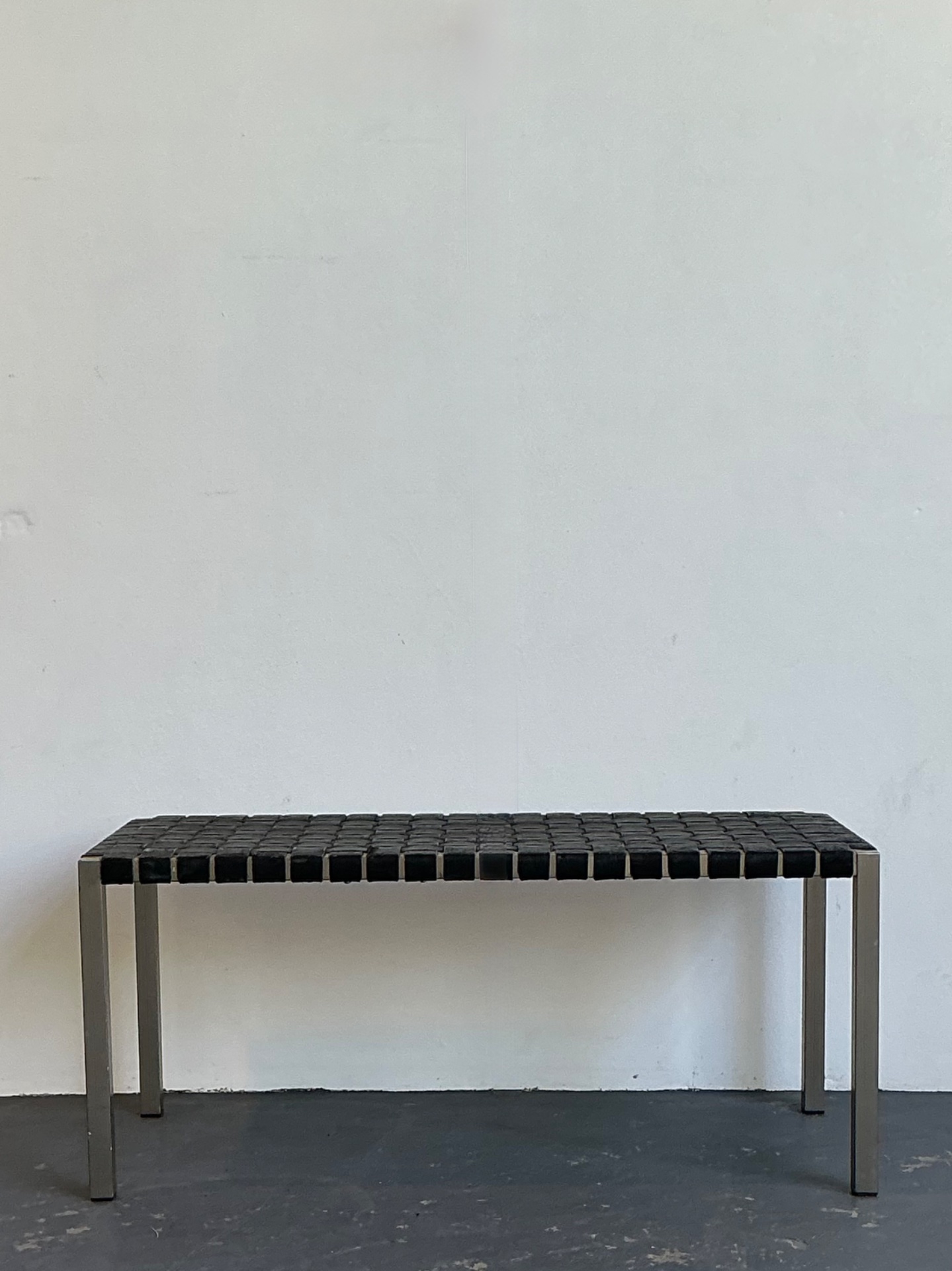 Vintage Ralph Lauren Woven Leather Bench - Detail view