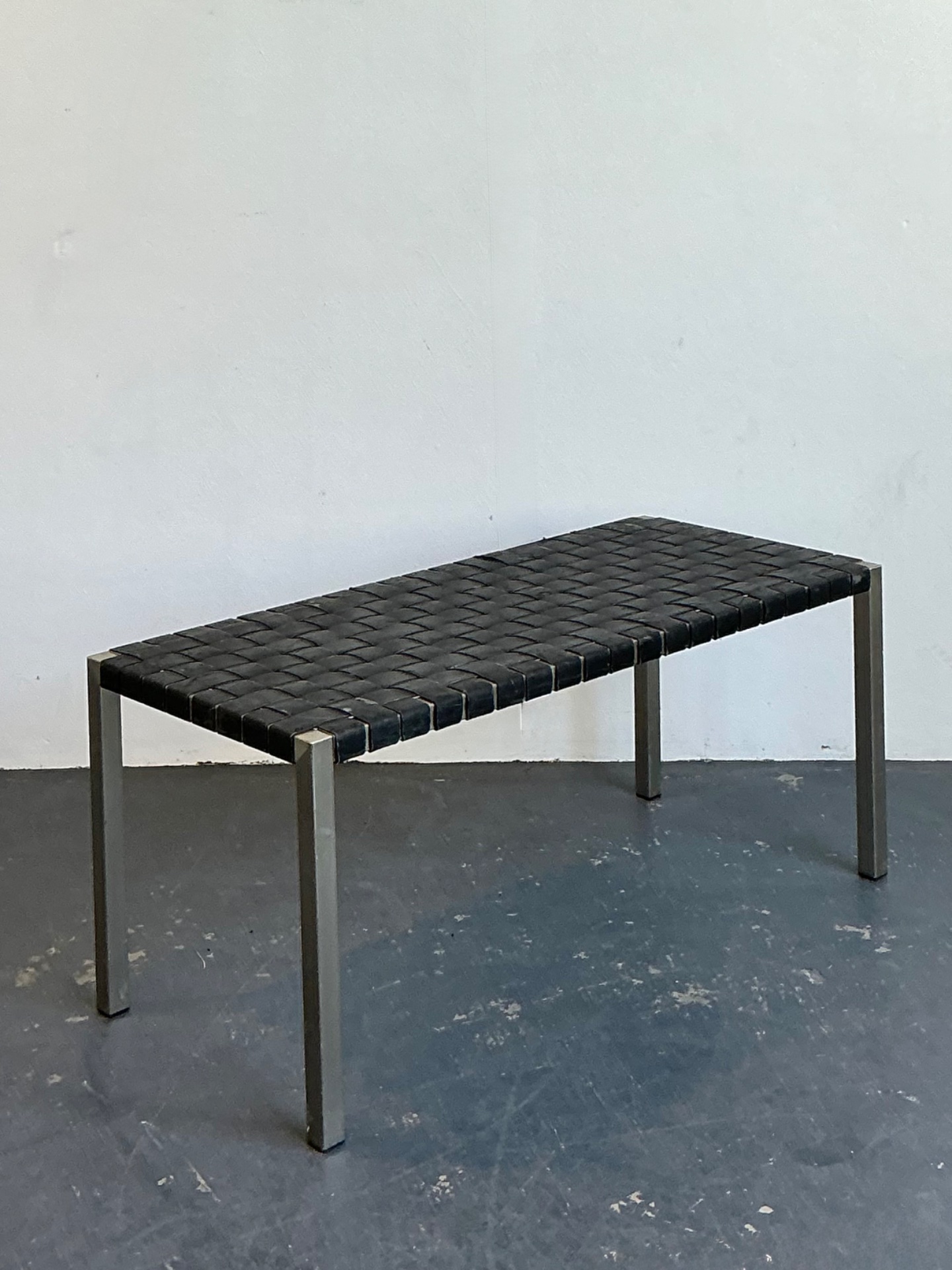 Vintage Ralph Lauren Woven Leather Bench - Top view