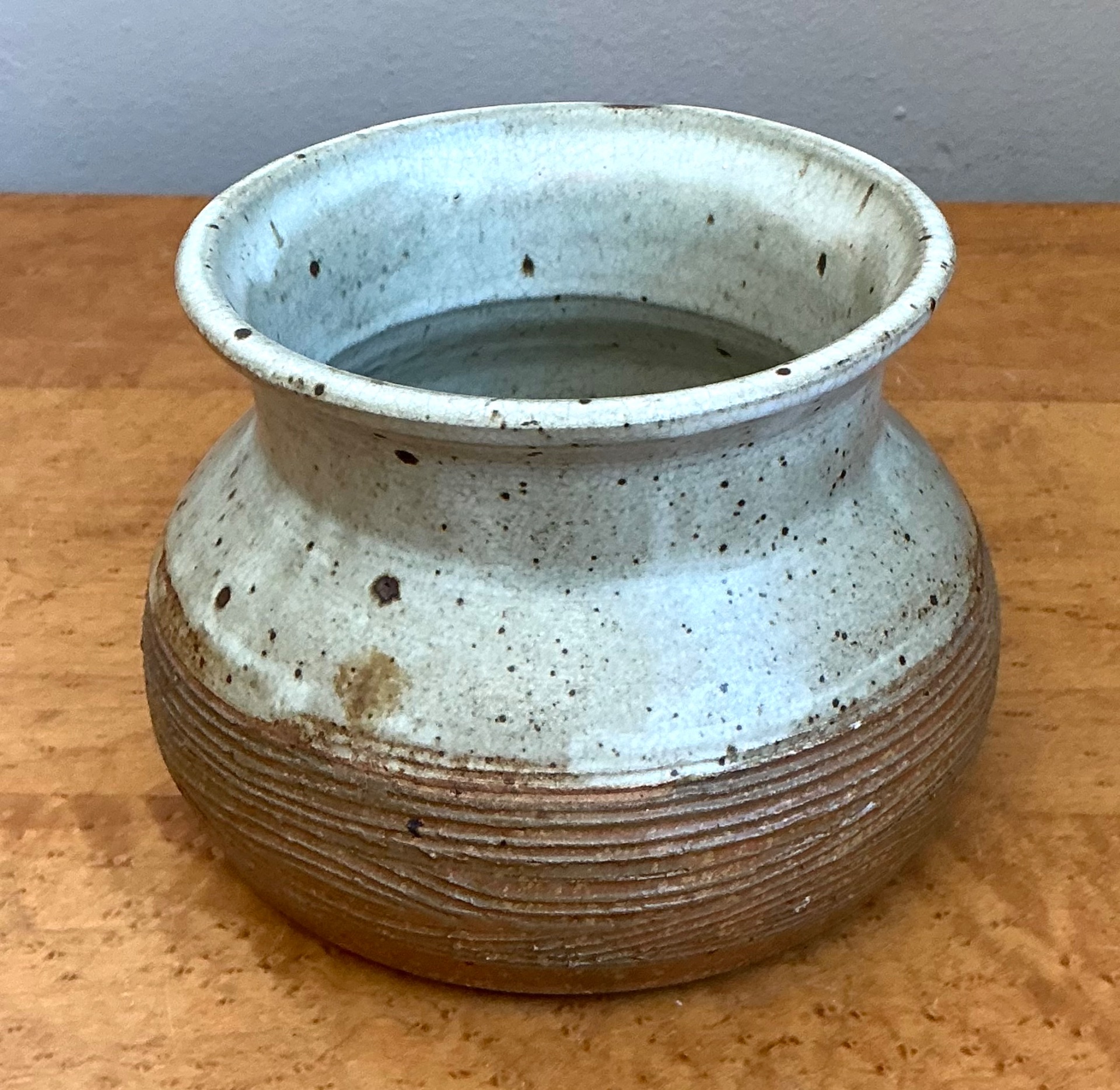Vintage Textured Studio Pottery Vase - Detail view
