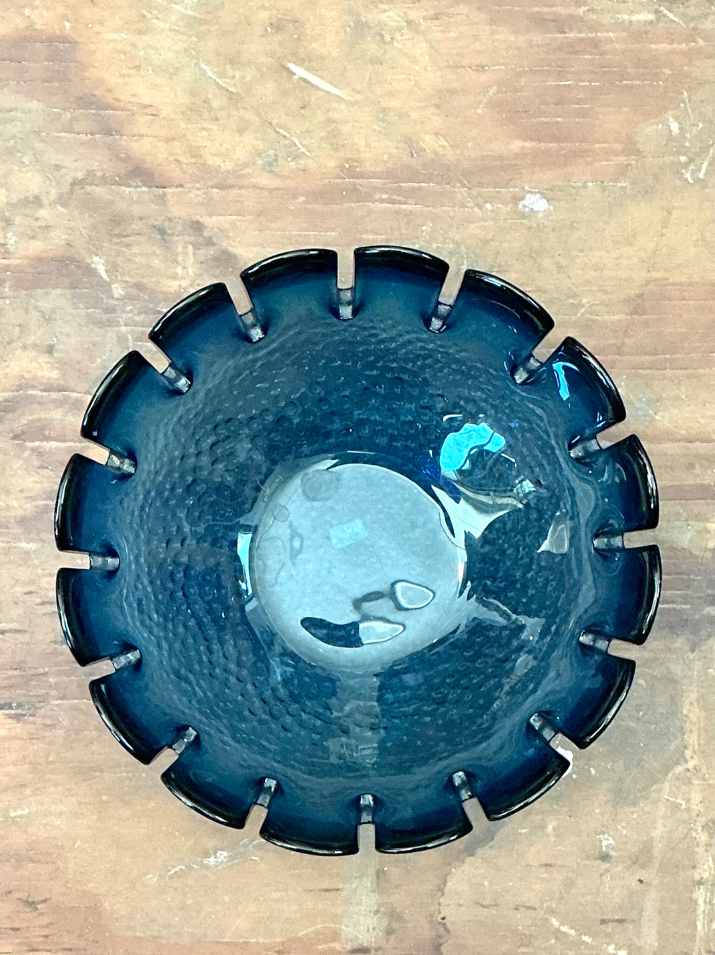 Vintage Swedish Scalloped Glass Bowl - Back view