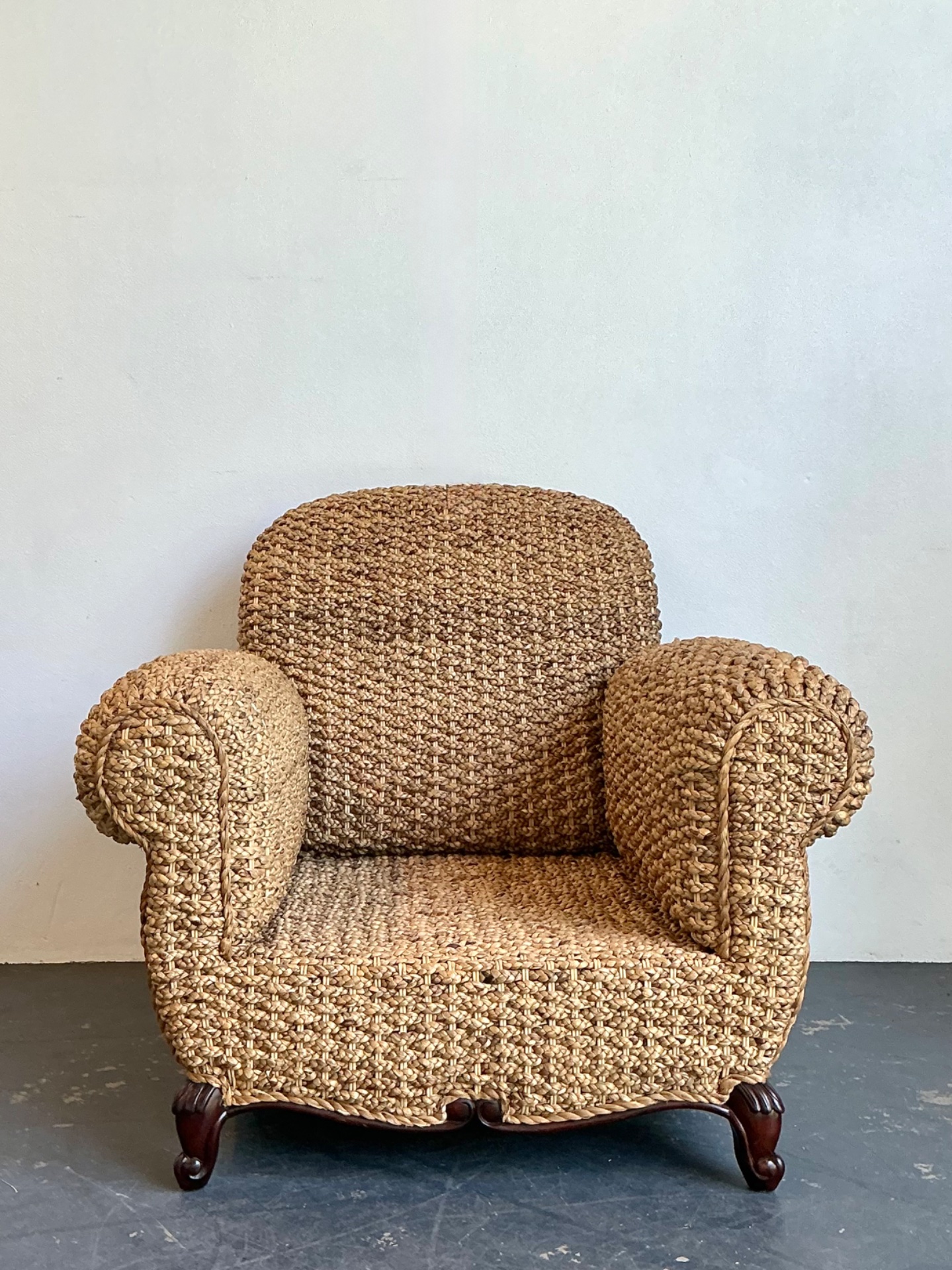 Vintage Ralph Lauren Organic Modern Woven Seagrass Club Chair - Back view