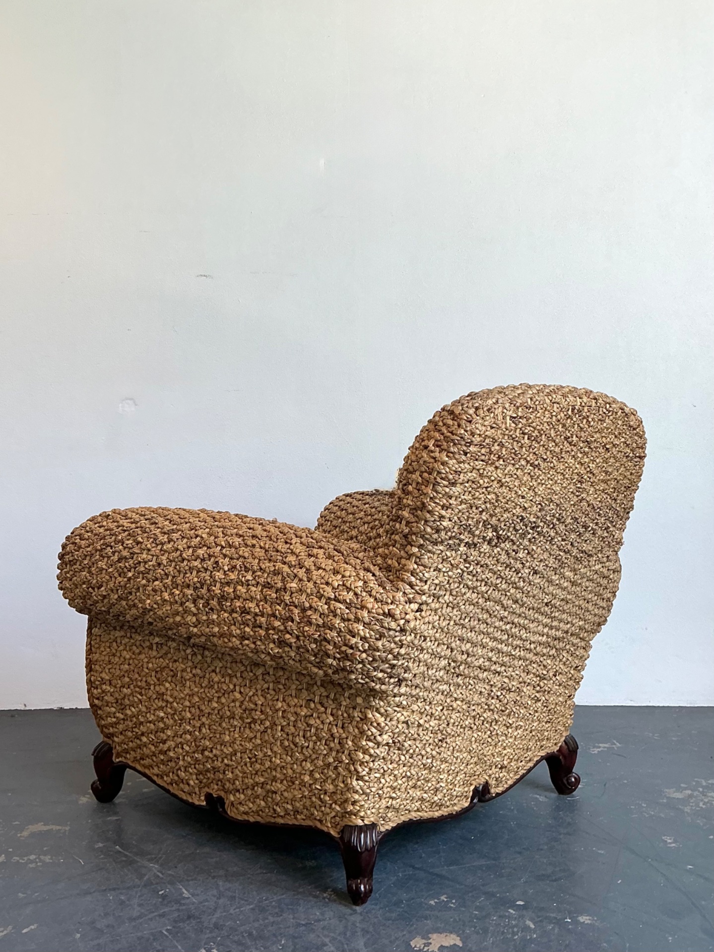 Vintage Ralph Lauren Organic Modern Woven Seagrass Club Chair - Side view