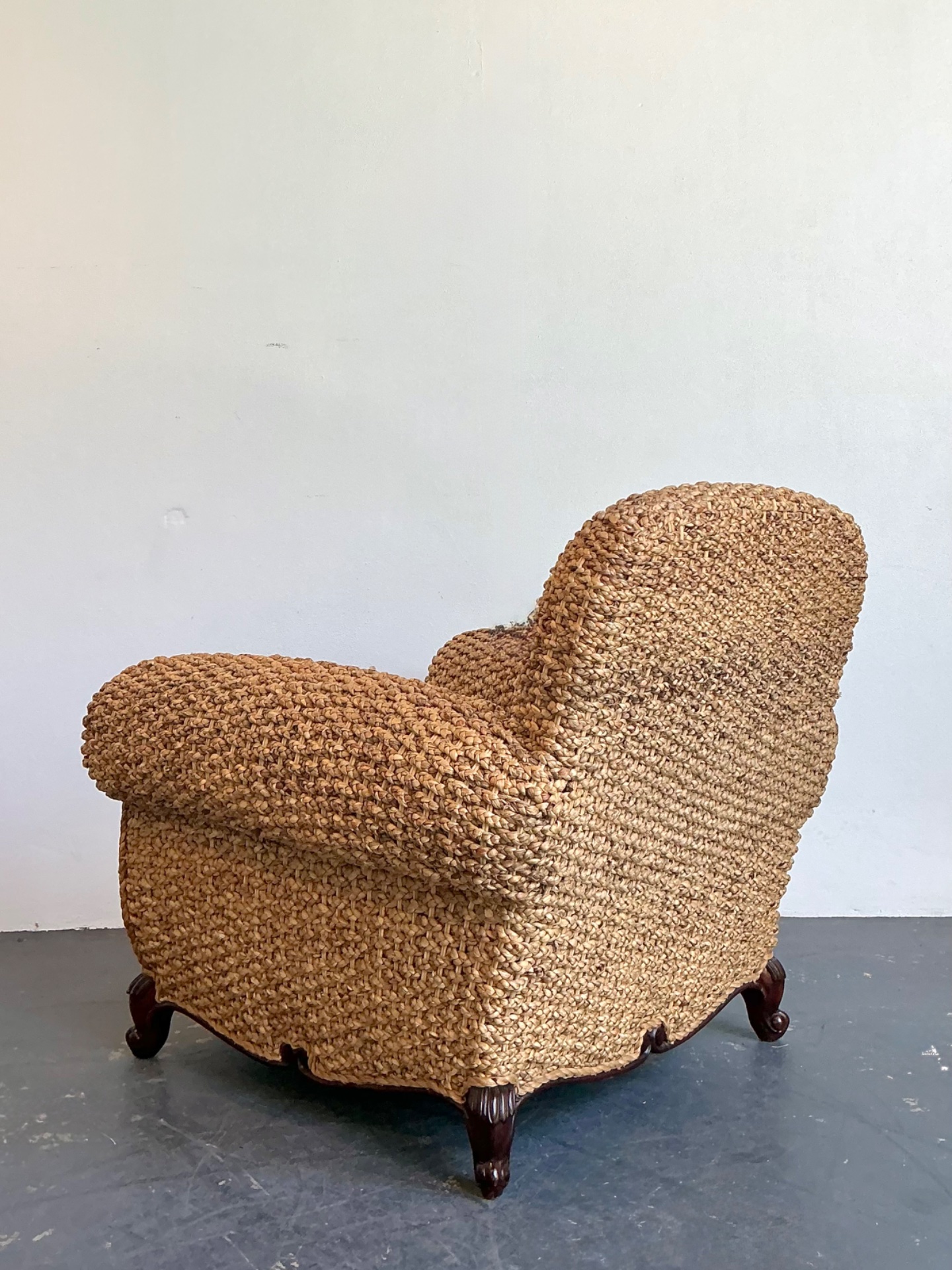 Vintage Ralph Lauren Organic Modern Woven Seagrass Club Chair - Top view