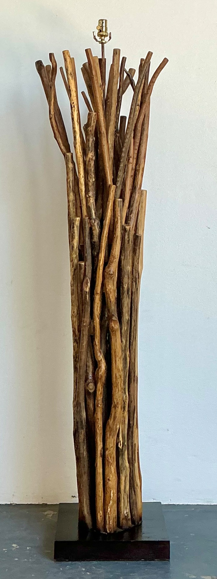 Vintage Palecek Natural Branch Floor Lamp - Detail view