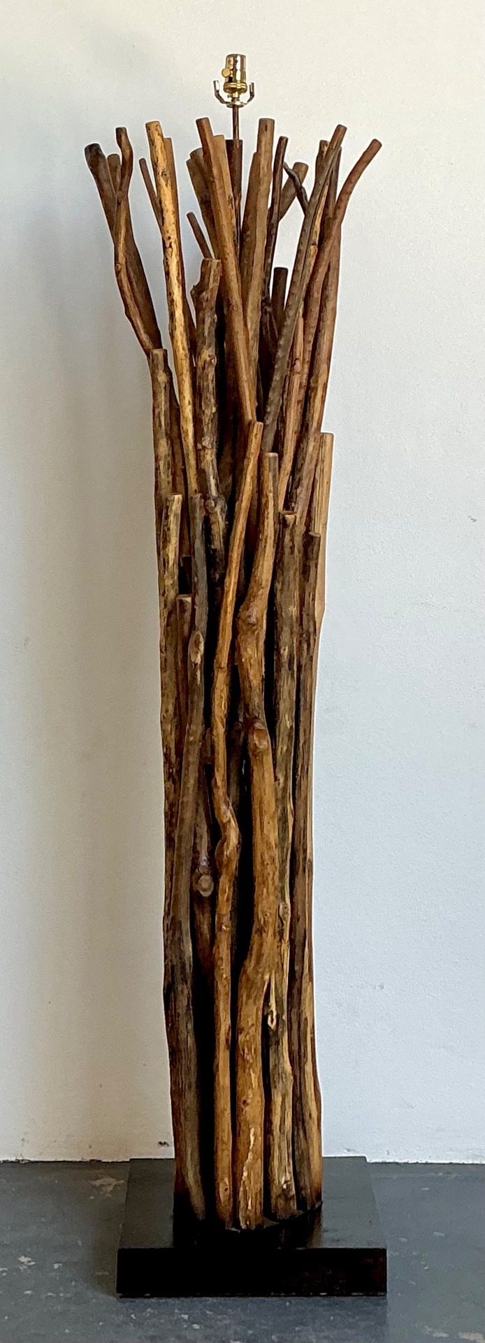 Vintage Palecek Natural Branch Floor Lamp - Back view