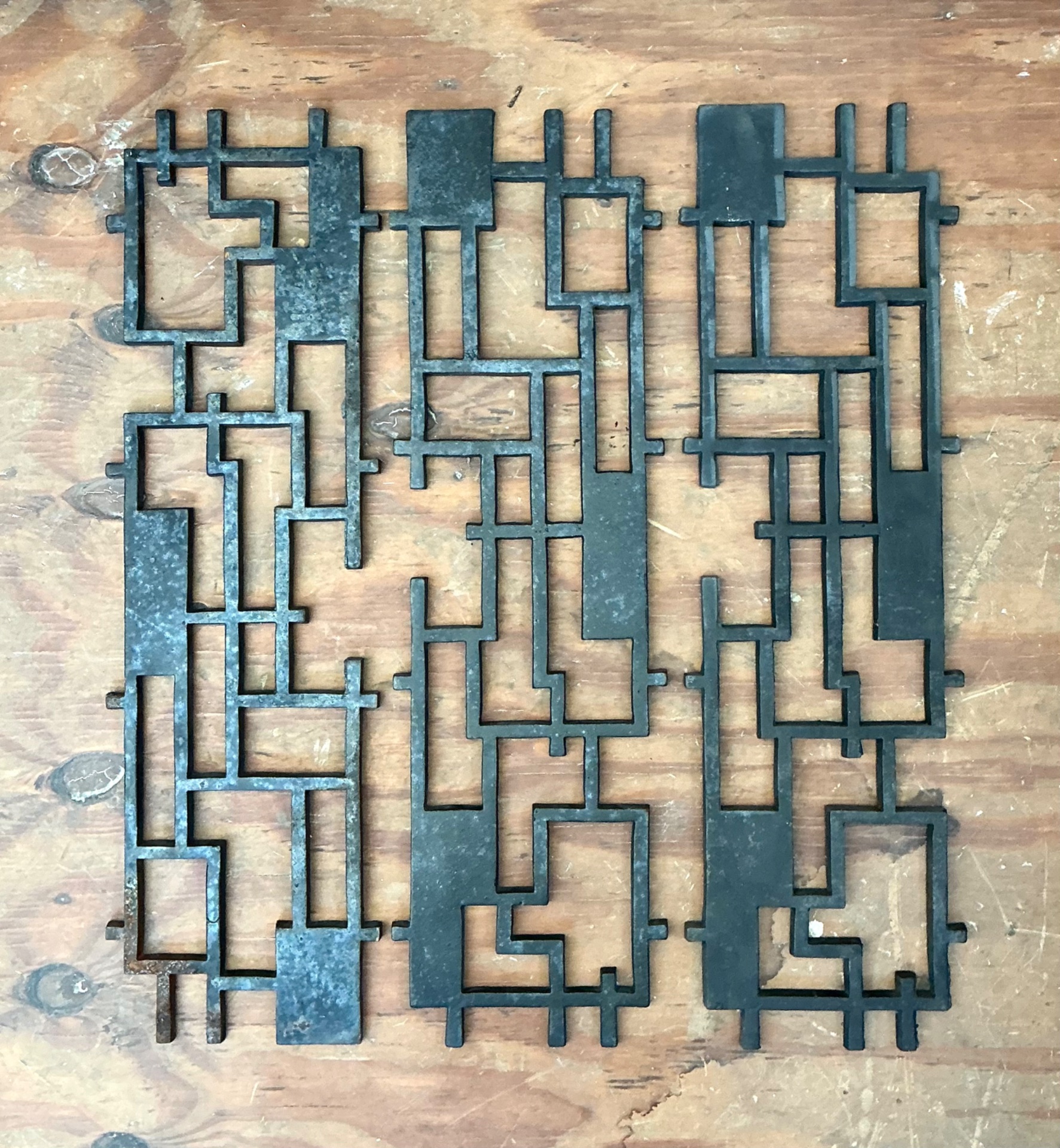 Vintage Abstract Metal Wall Sculpture - Detail view