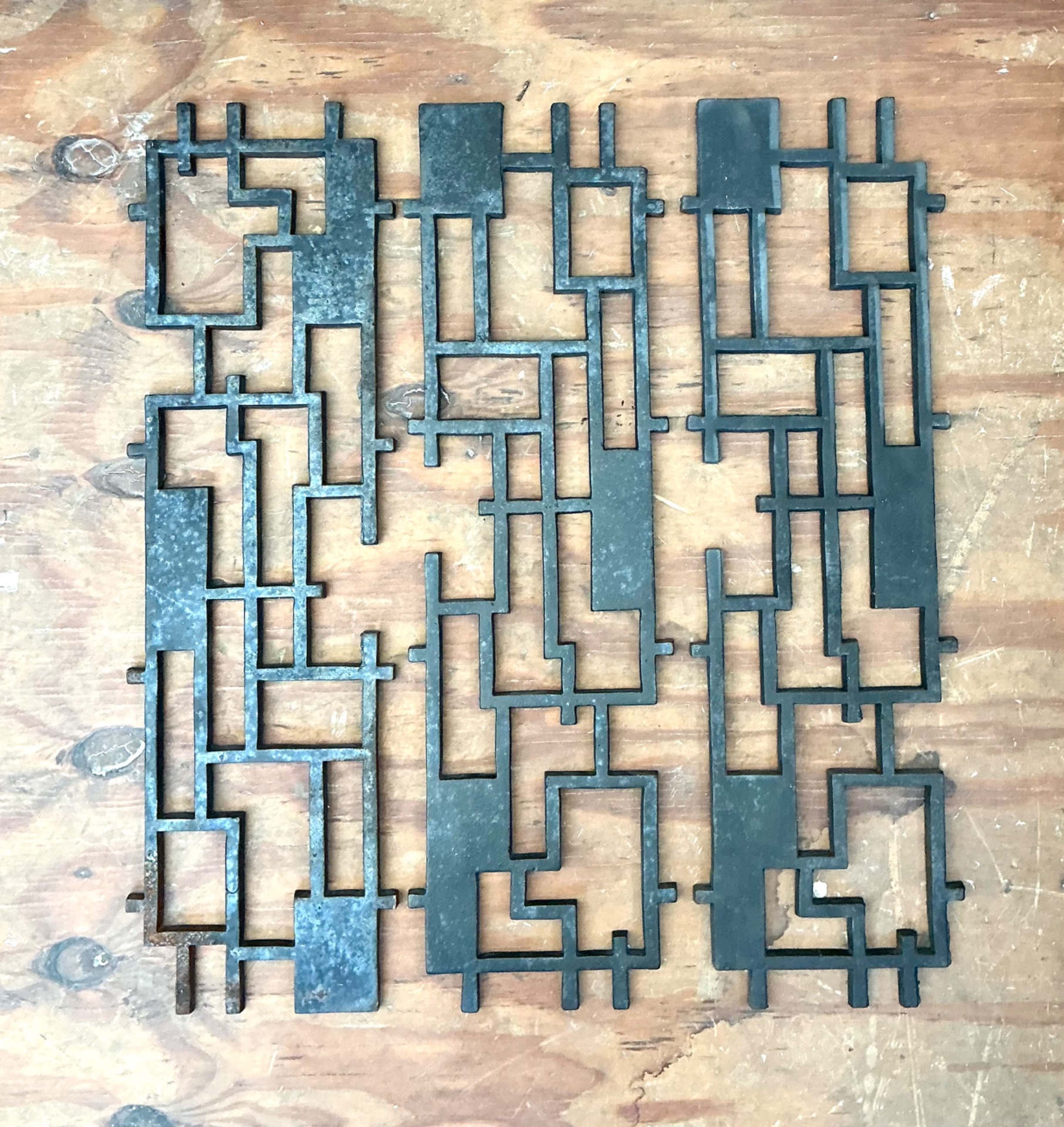 Vintage Abstract Metal Wall Sculpture - Back view