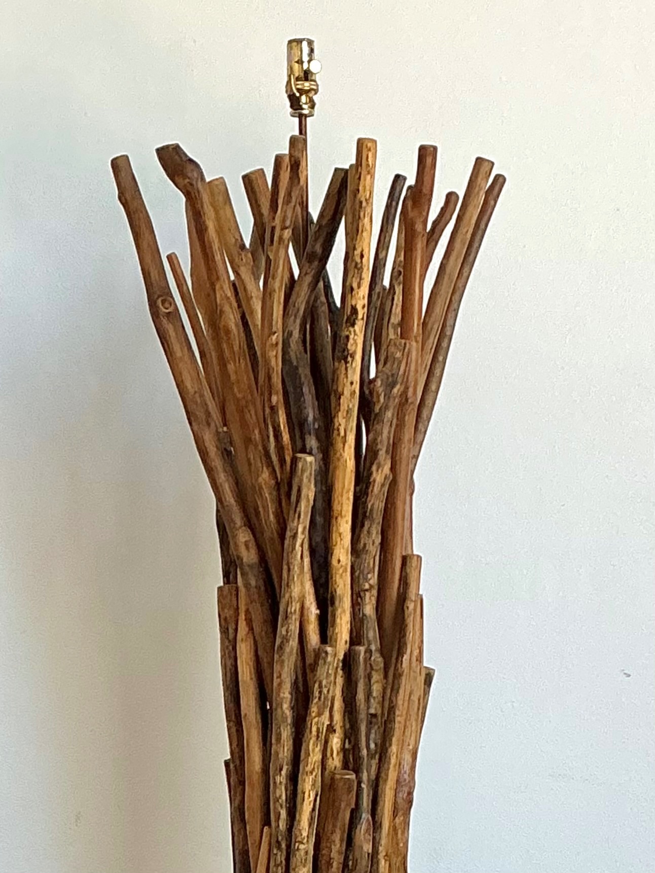 Vintage Palecek Natural Branch Floor Lamp - Side view