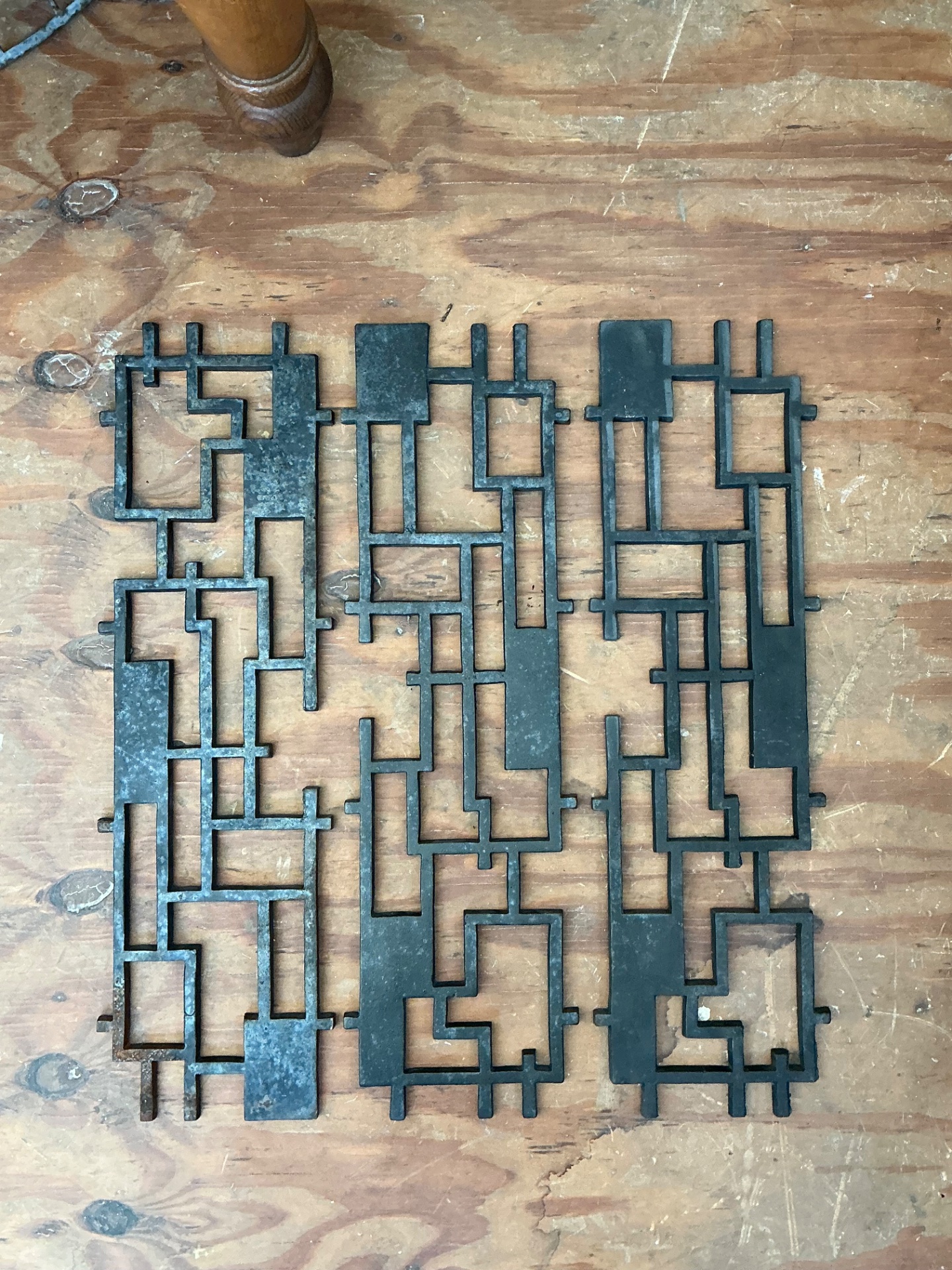 Vintage Abstract Metal Wall Sculpture - Side view