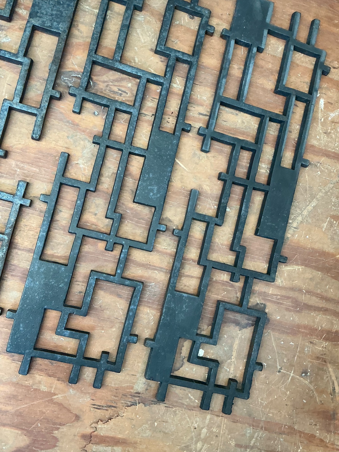 Vintage Abstract Metal Wall Sculpture - Top view