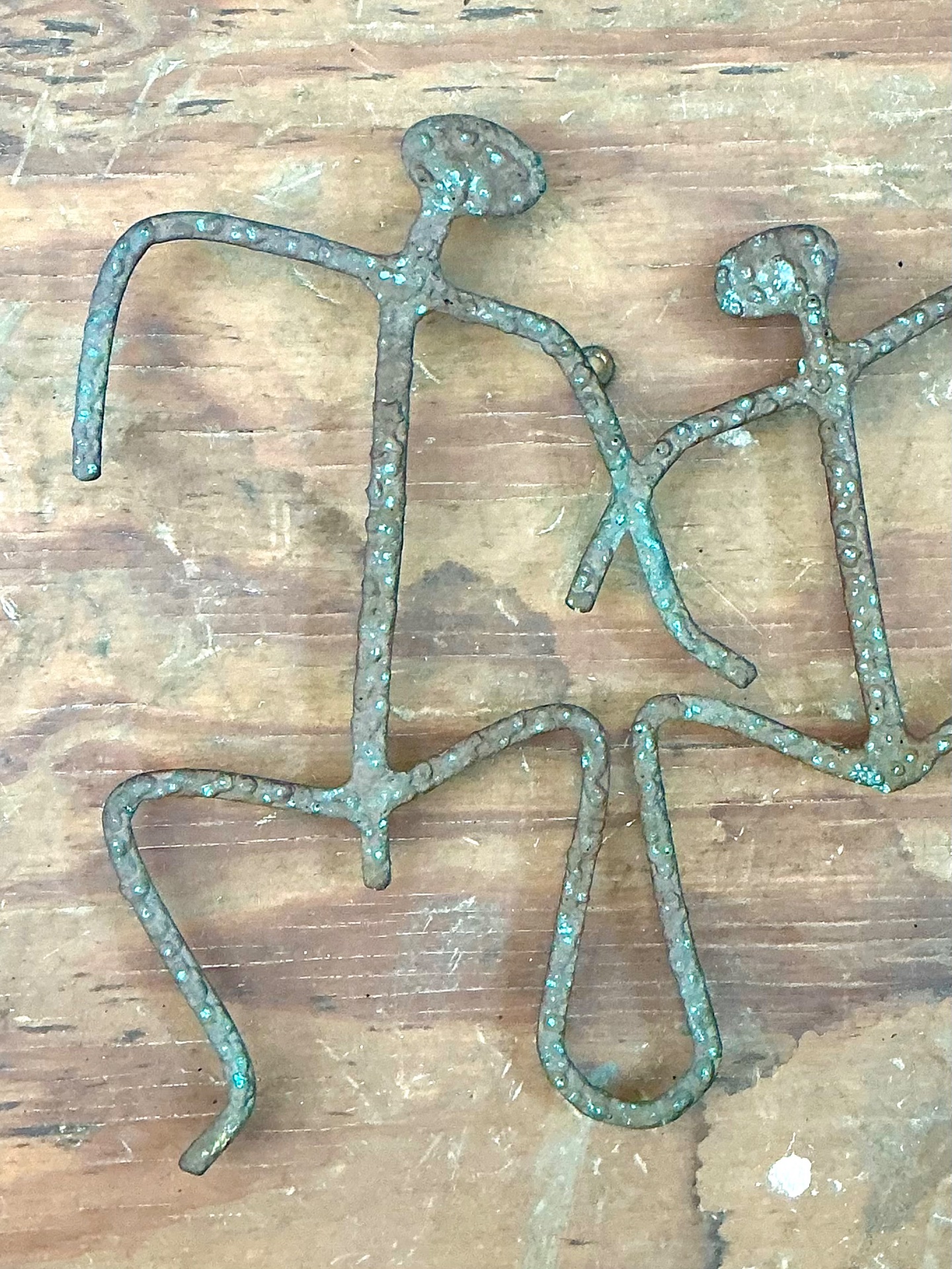 Vintage Patinated Metal Figure Sculptures - Back view