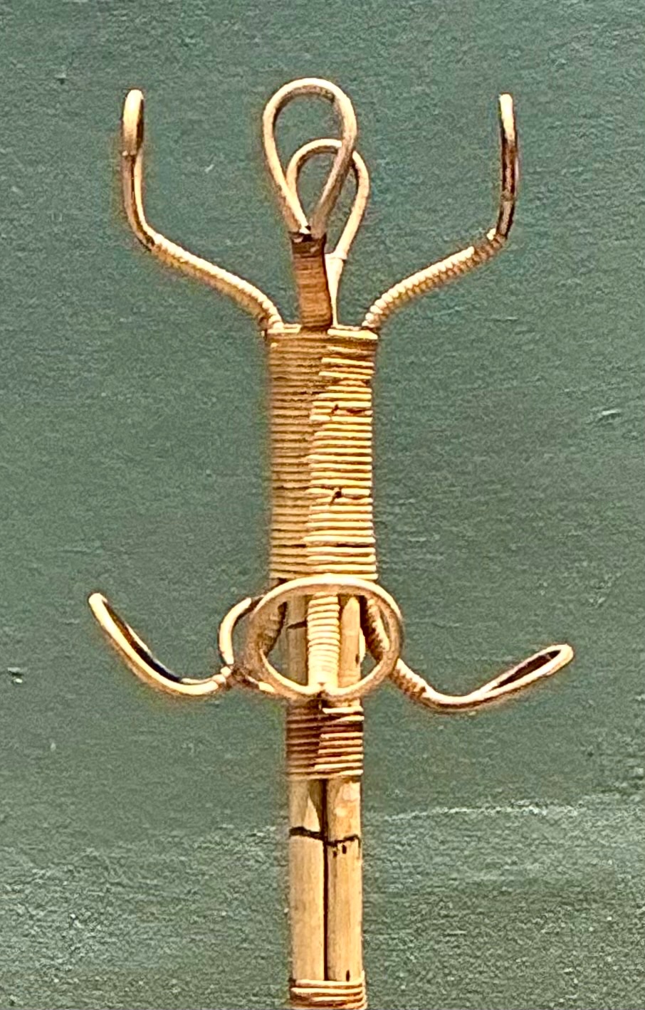 Vintage Italian Rattan Coat Rack - Back view