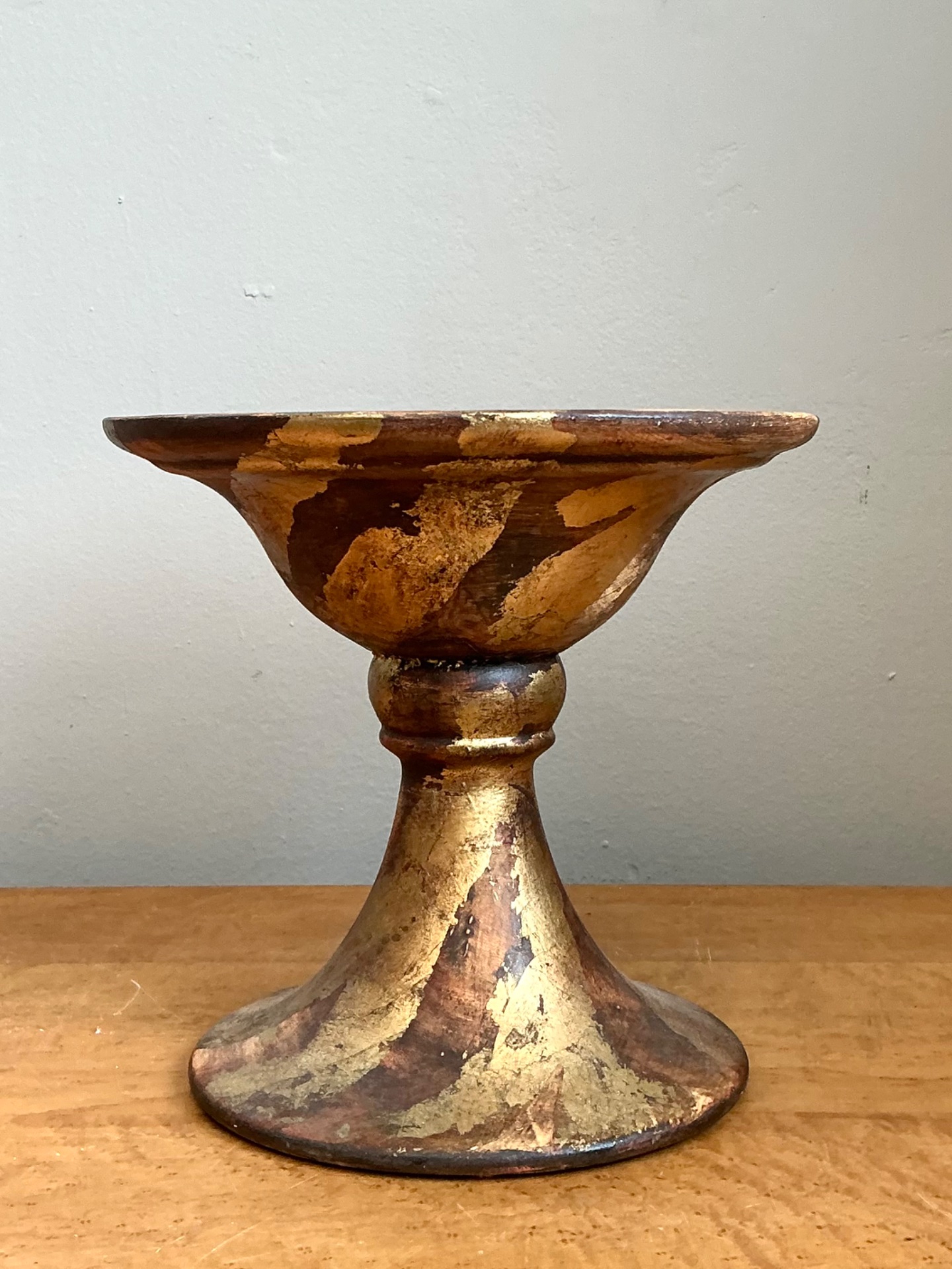 Vintage Gilt Striped Ceramic Pedestal - Back view