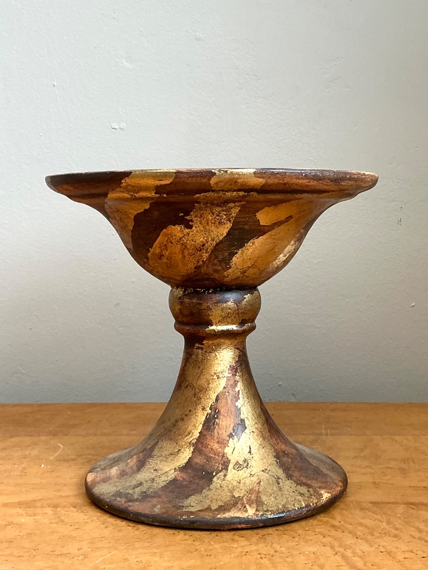 Vintage Gilt Striped Ceramic Pedestal - Detail view