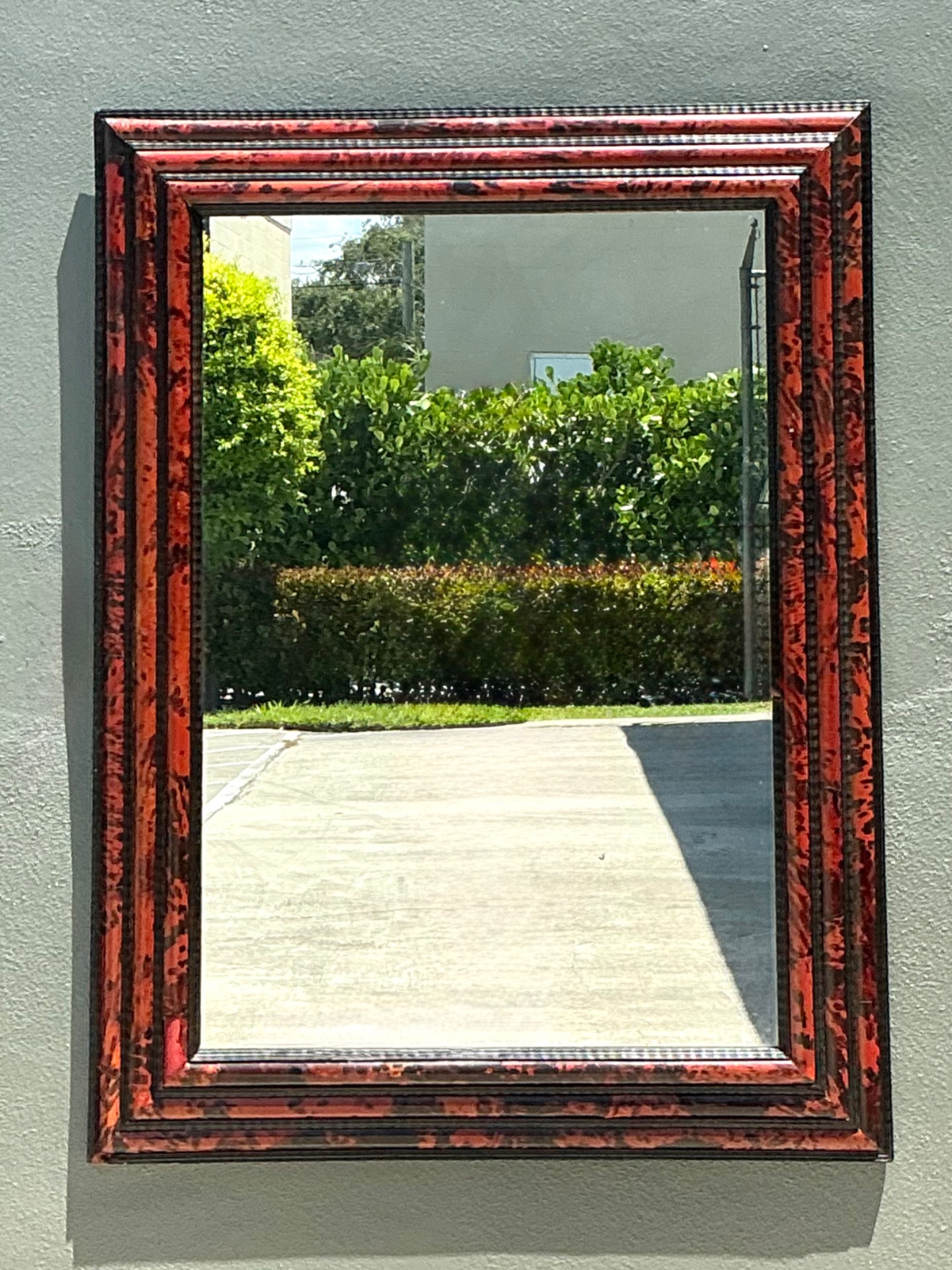 Vintage 19th Century Tortoiseshell And Ebonized Fruitwood Stacked Mirror - Back view