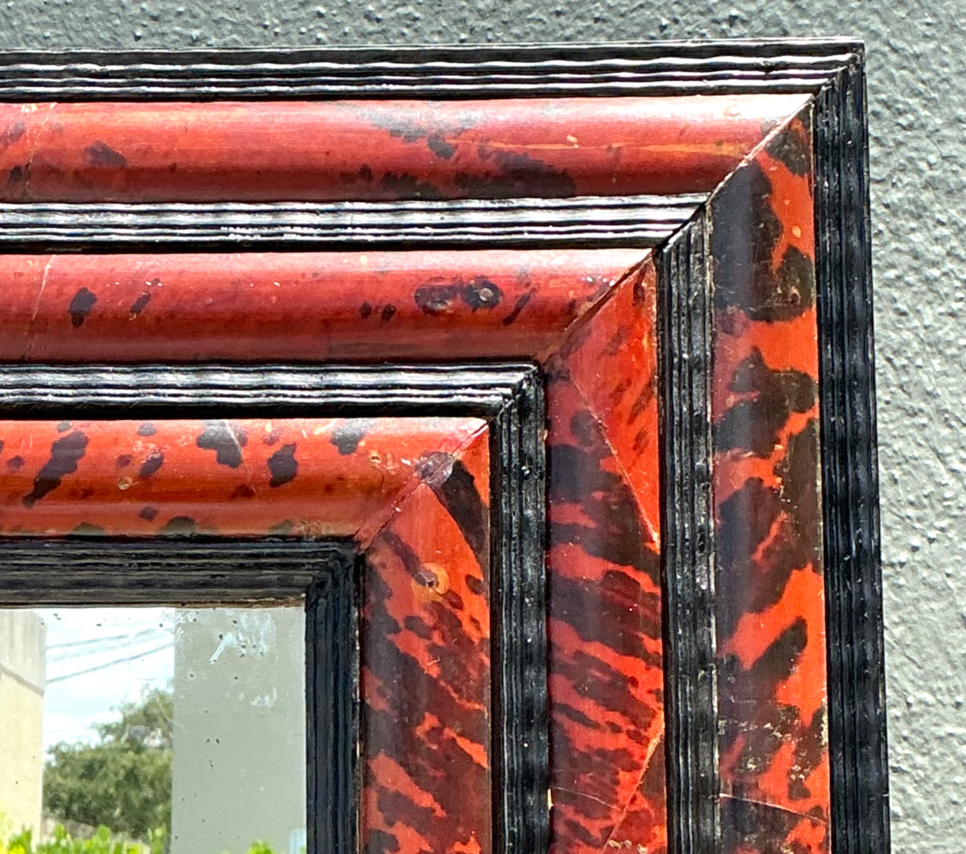 Vintage 19th Century Tortoiseshell And Ebonized Fruitwood Stacked Mirror - Top view