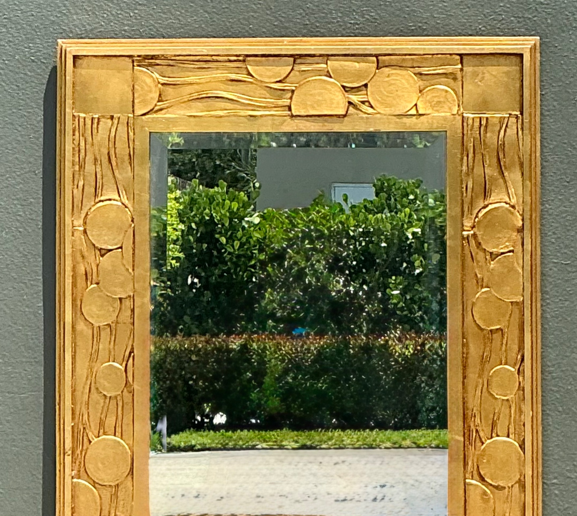 Vintage Jay Spectre Gilt Deco Mirror - Back view