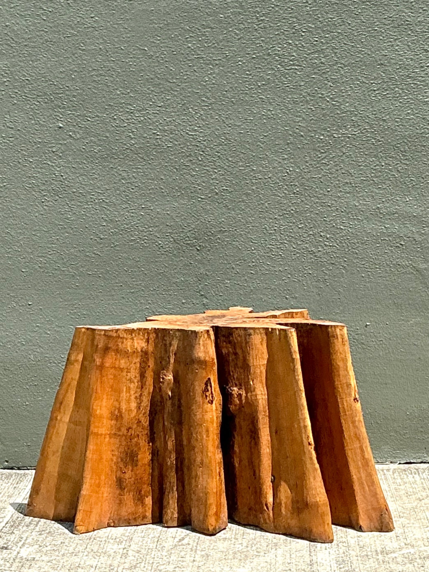 Vintage Natural Wood Tree Stump Table - Detail view