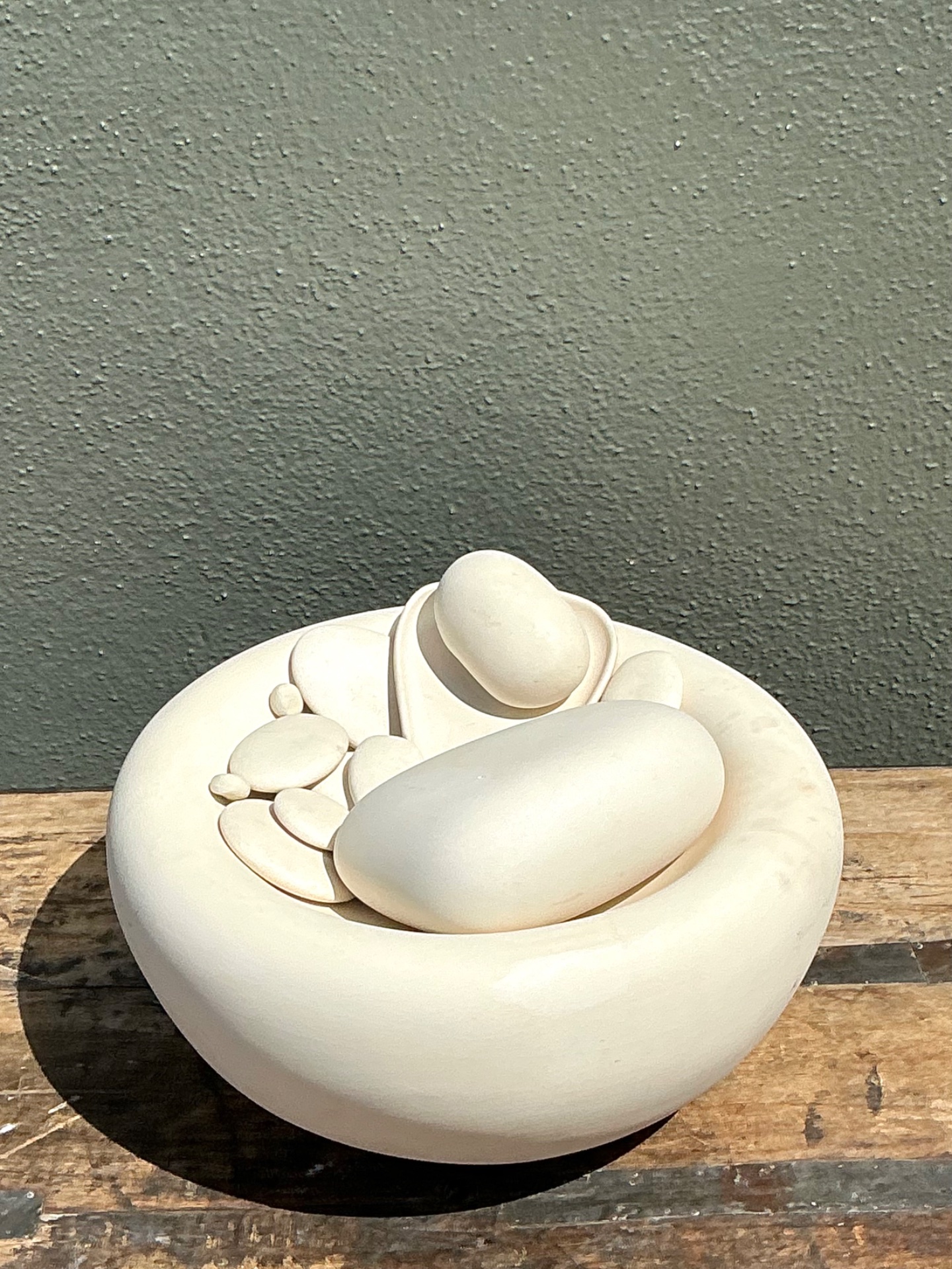 Vintage Matte Ceramic Tabletop Ceramic Fountain - Top view
