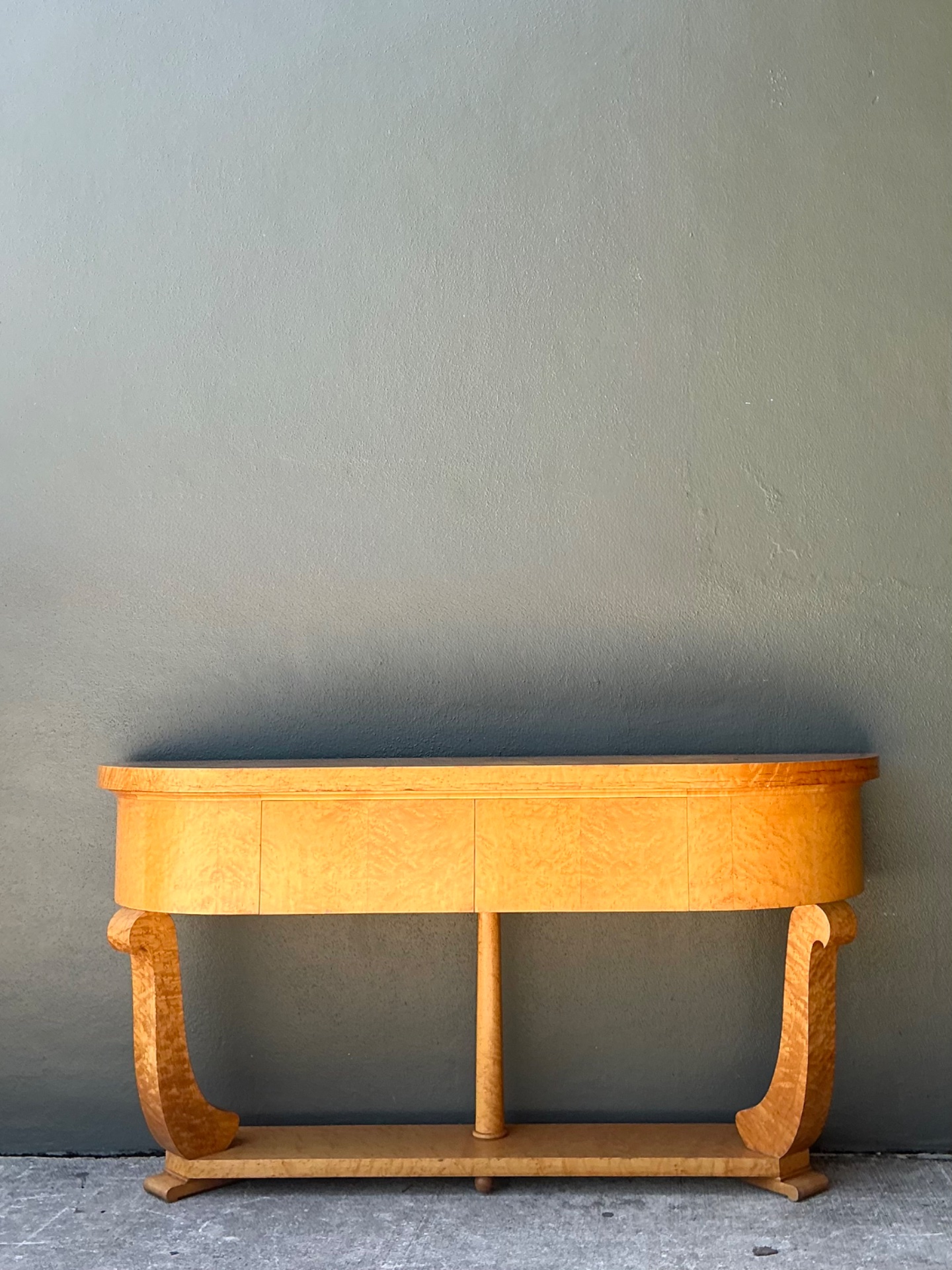 Vintage Deco Burl Console Table - Top view