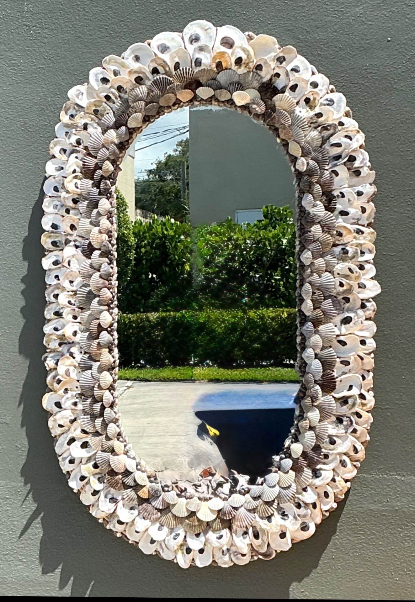 Vintage Shell Encrusted Wall Mirror - Back view