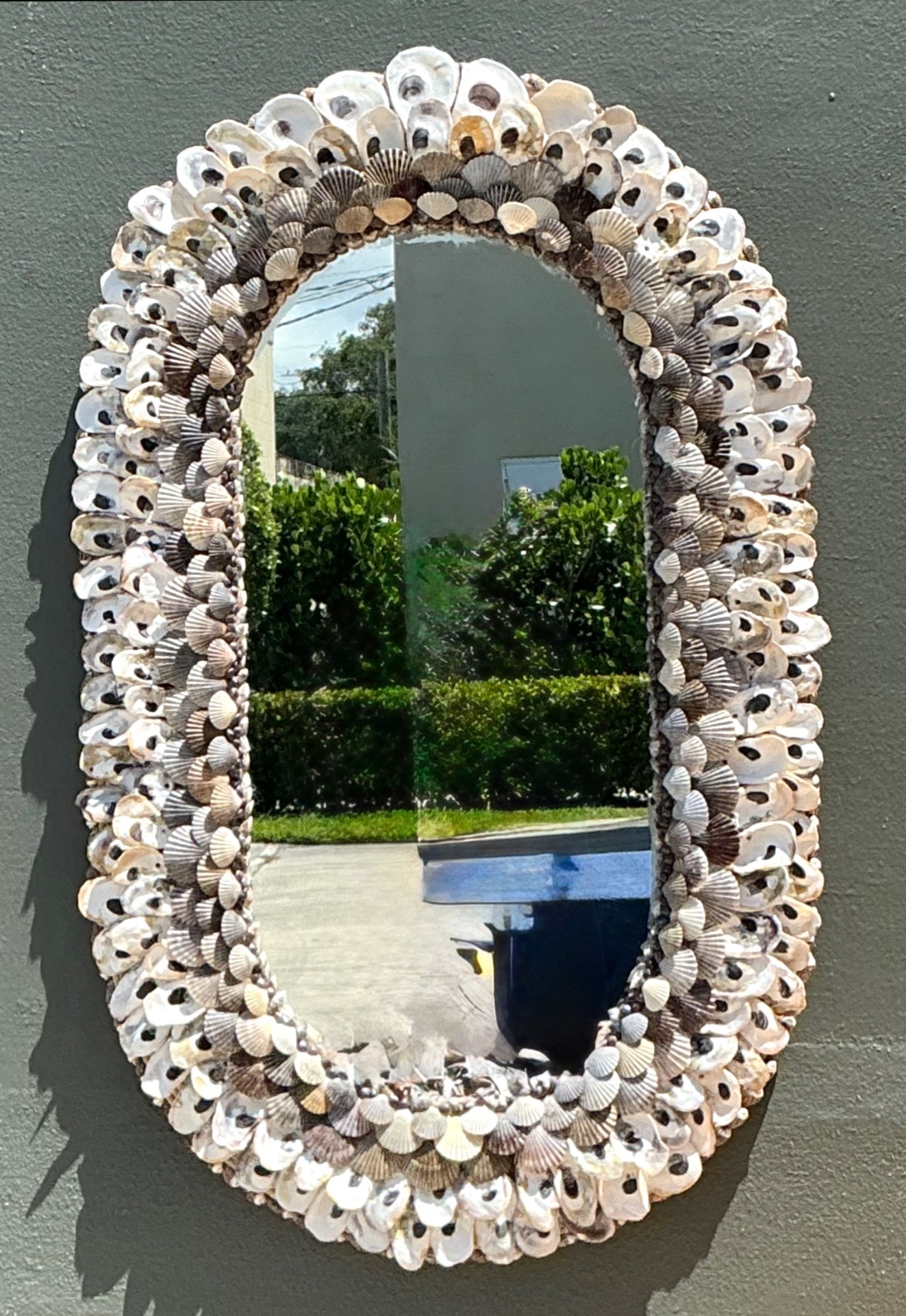 Vintage Shell Encrusted Wall Mirror - Top view
