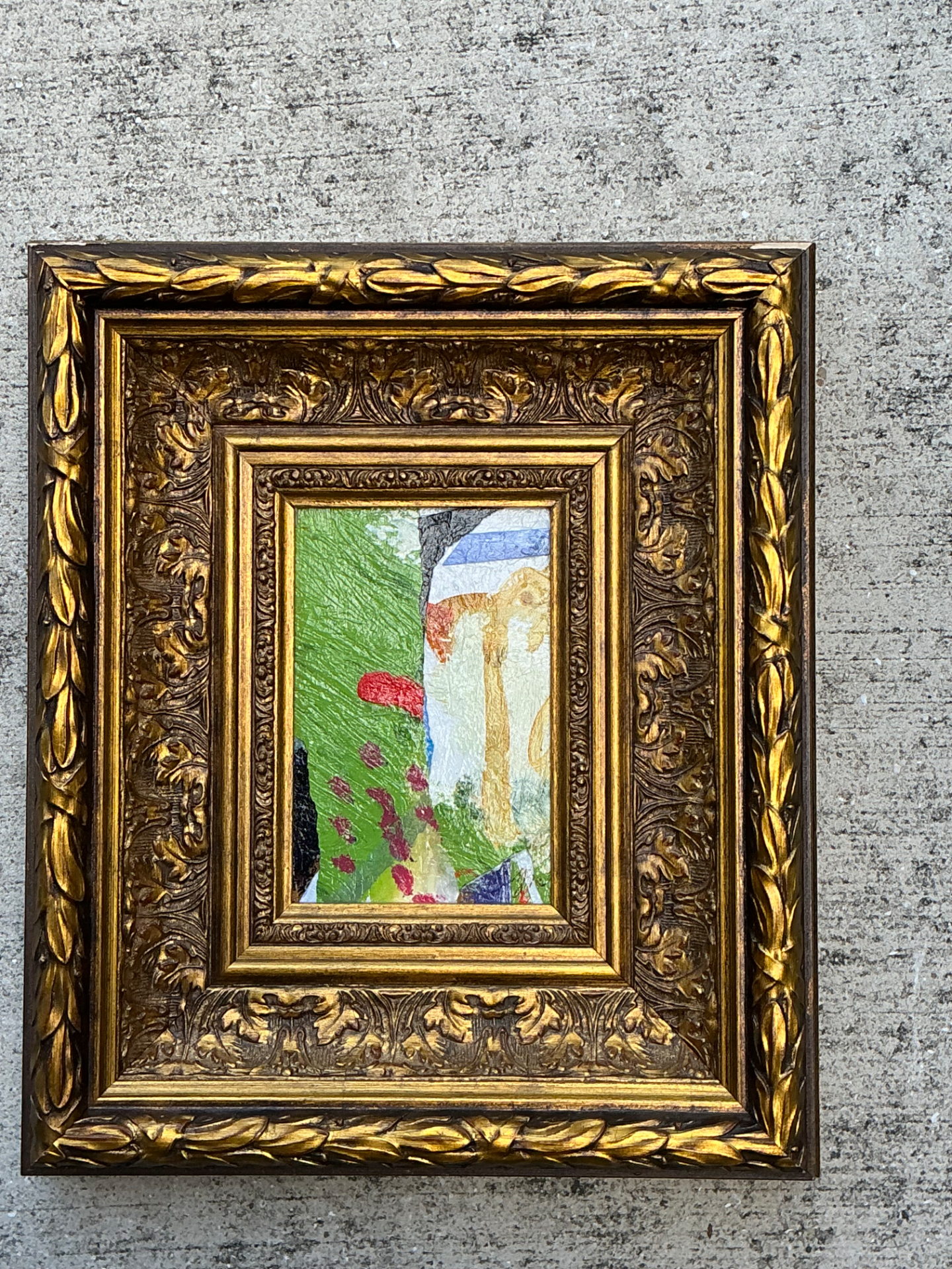 Vintage Framed Abstract Oil Painting - Detail view
