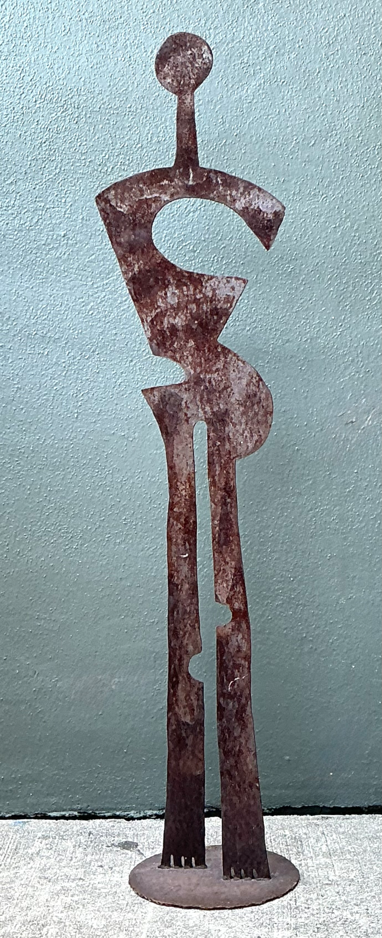 Vintage Patinated Abstract Metal Sculpture - Top view