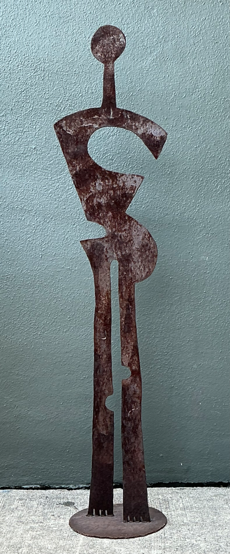 Vintage Patinated Abstract Metal Sculpture - Detail view