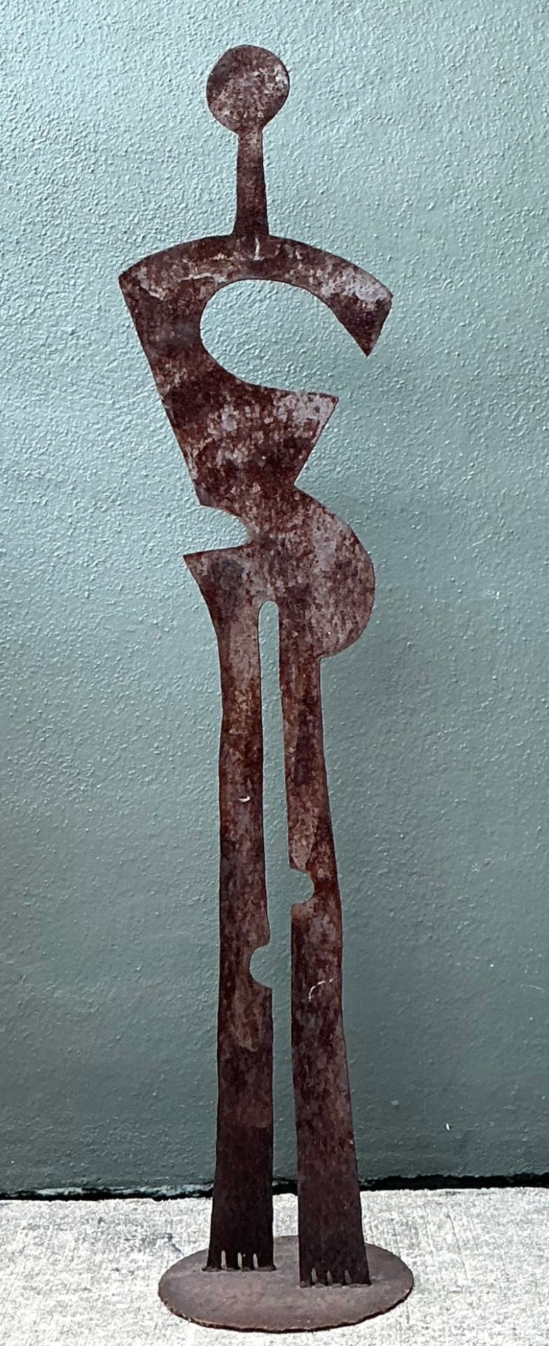 Vintage Patinated Abstract Metal Sculpture - Side view