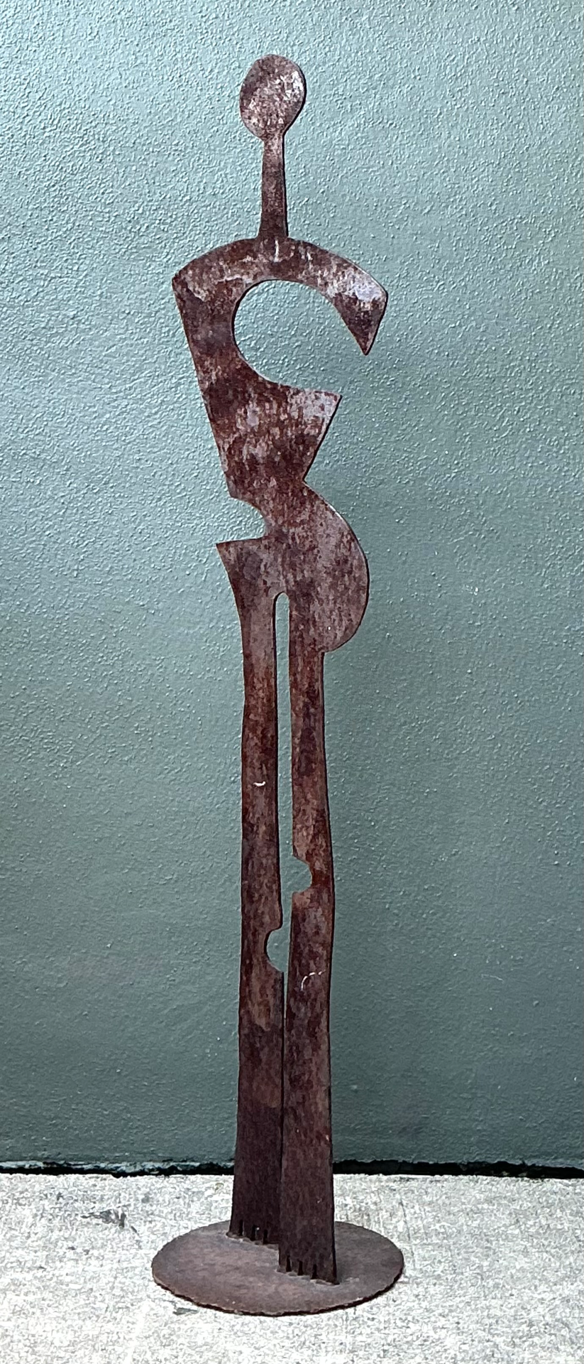 Vintage Patinated Abstract Metal Sculpture - Back view