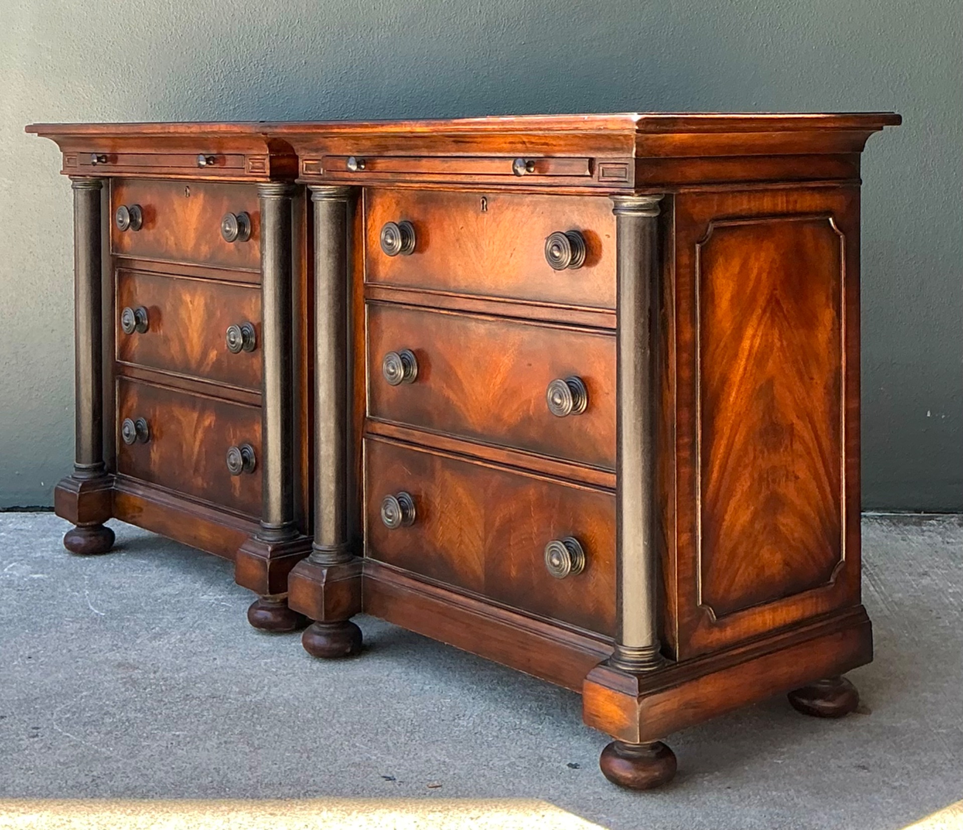 Vintage Maitland Smith Neoclassical Bronze Chests Of Drawers - A Pair - Top view