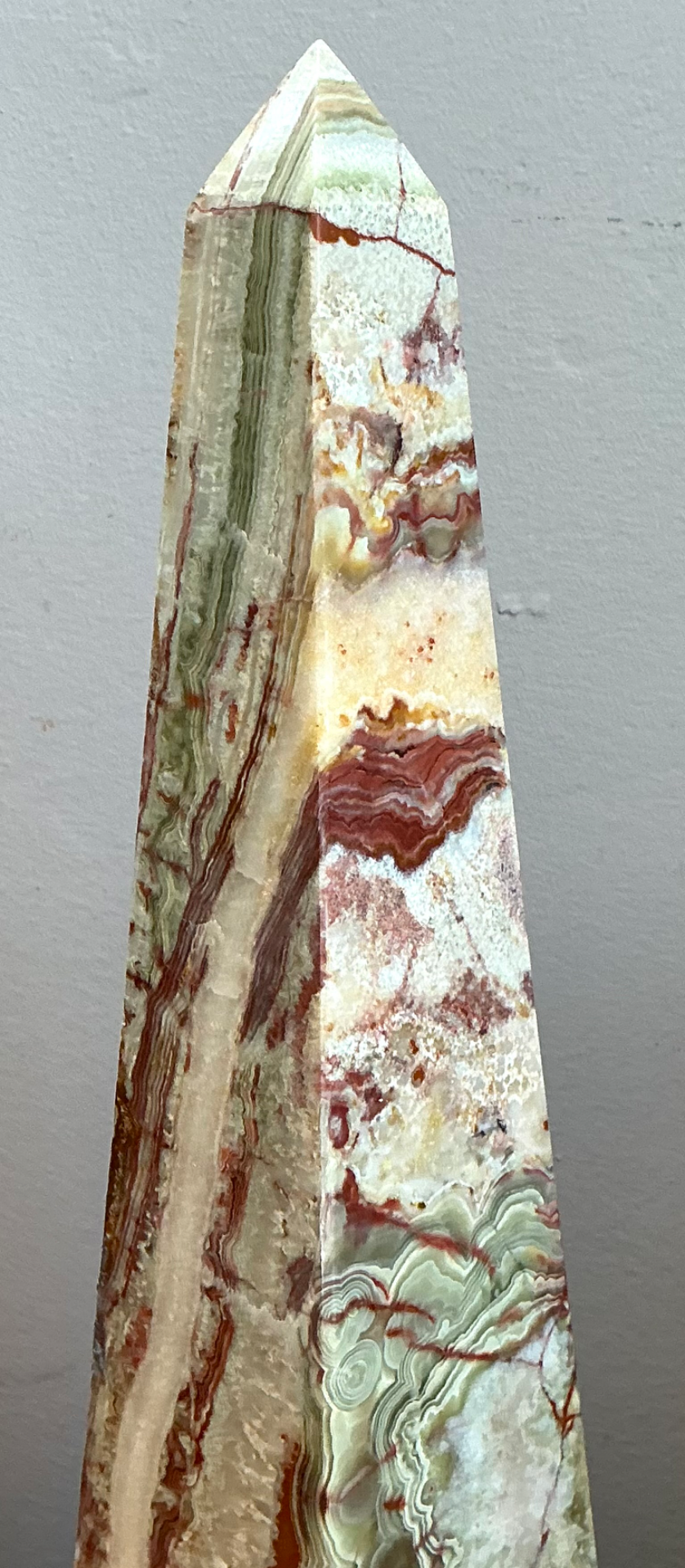 Vintage Stone Onyx Obelisk - Top view