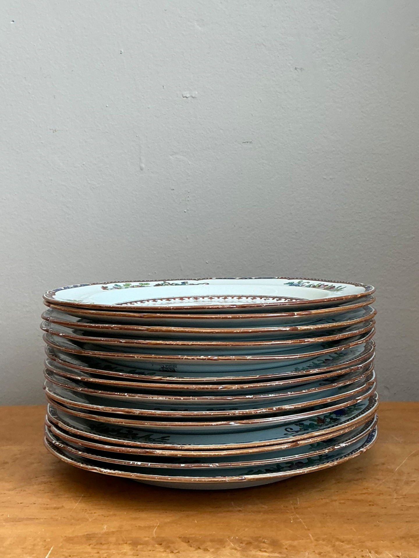 Vintage Spode Floral Porcelain Dinner Plates - Set of 12 - Detail view