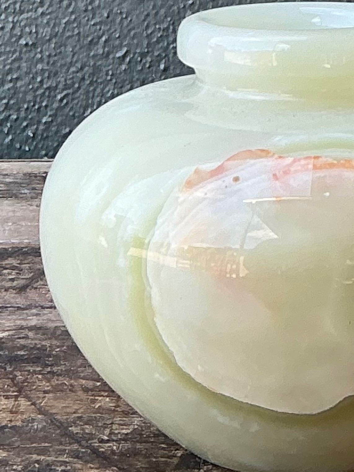 Vintage Stone Onyx Vase - Side view