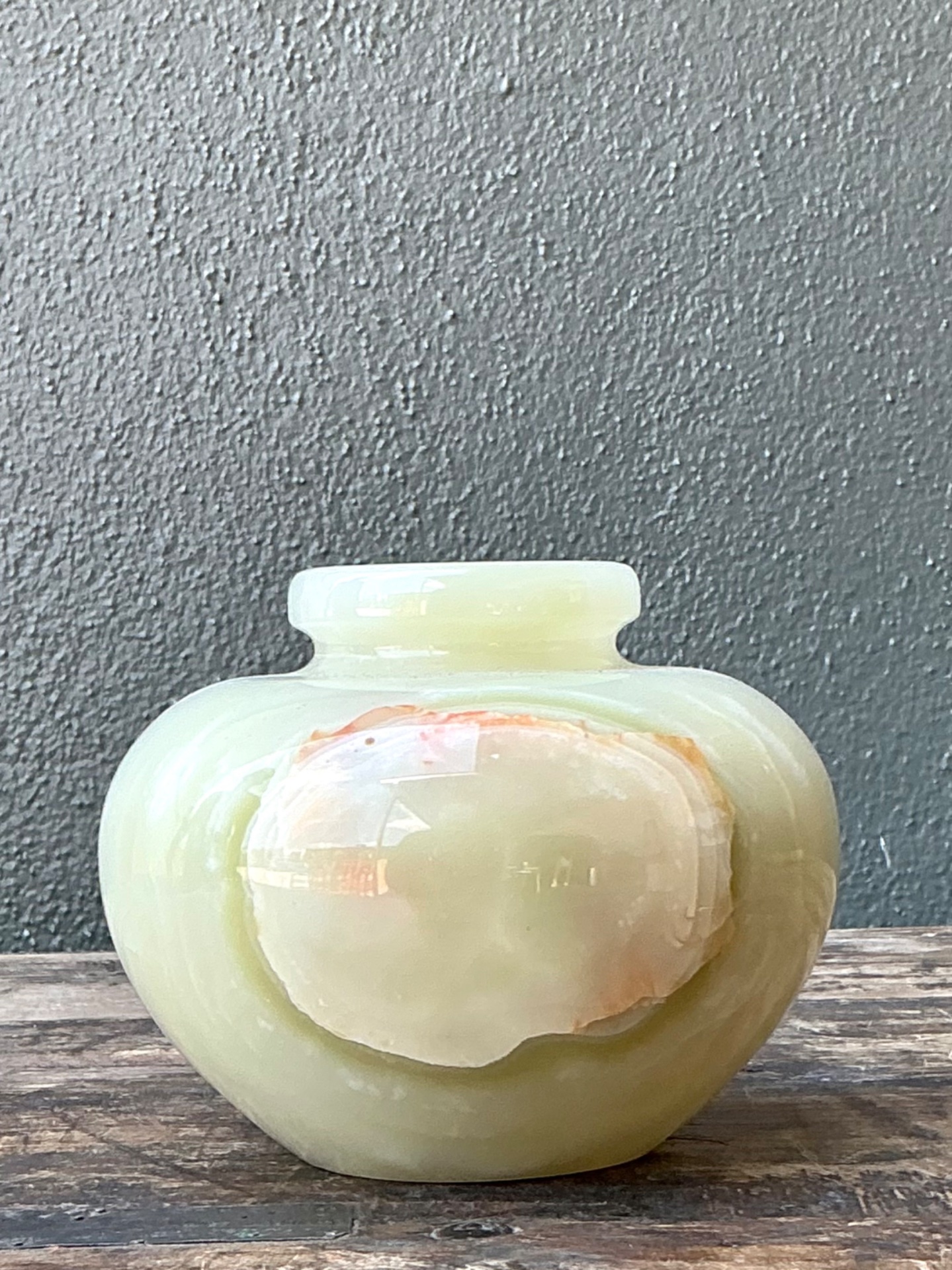 Vintage Stone Onyx Vase - Top view
