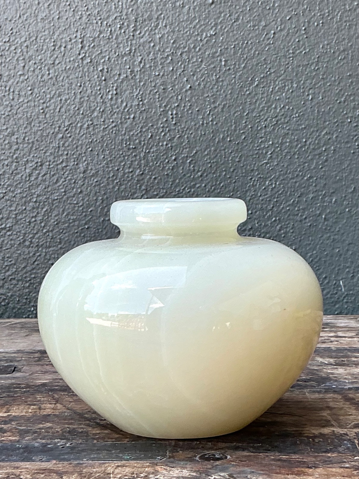 Vintage Stone Onyx Vase - Back view