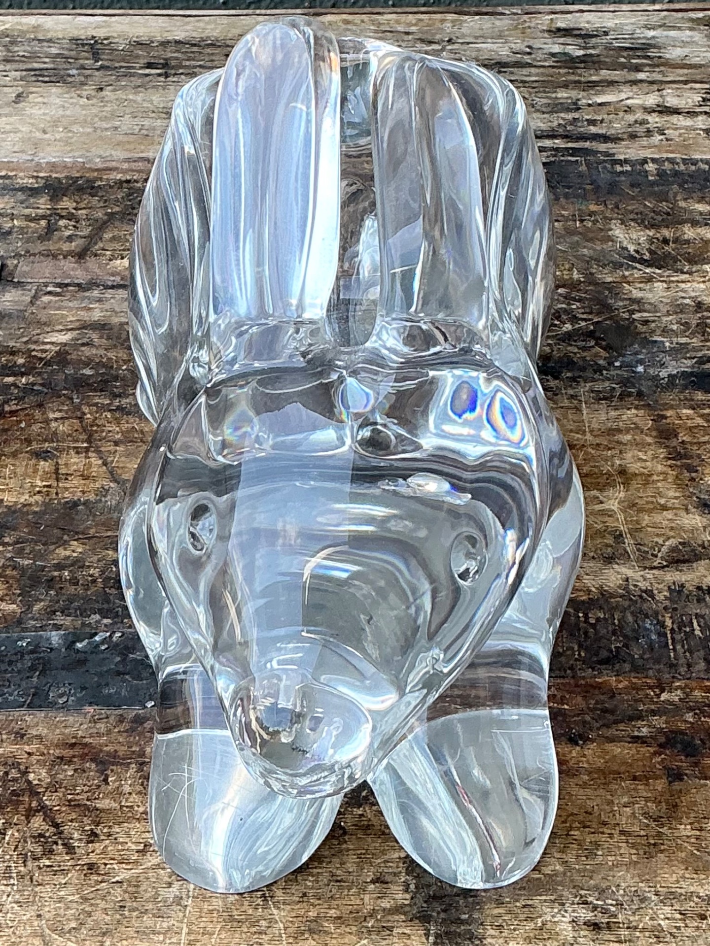 Vintage Lucite Rabbit Planter - Detail view