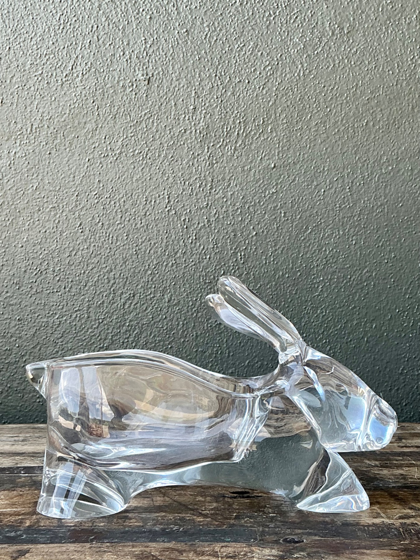 Vintage Lucite Rabbit Planter - Top view