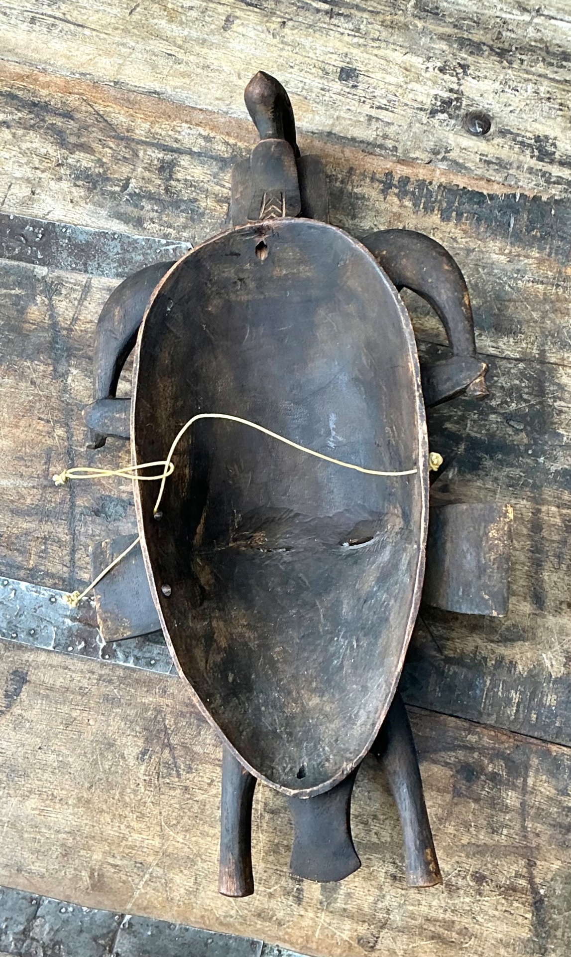 Vintage Hand Carved Tribal Mask - Detail view