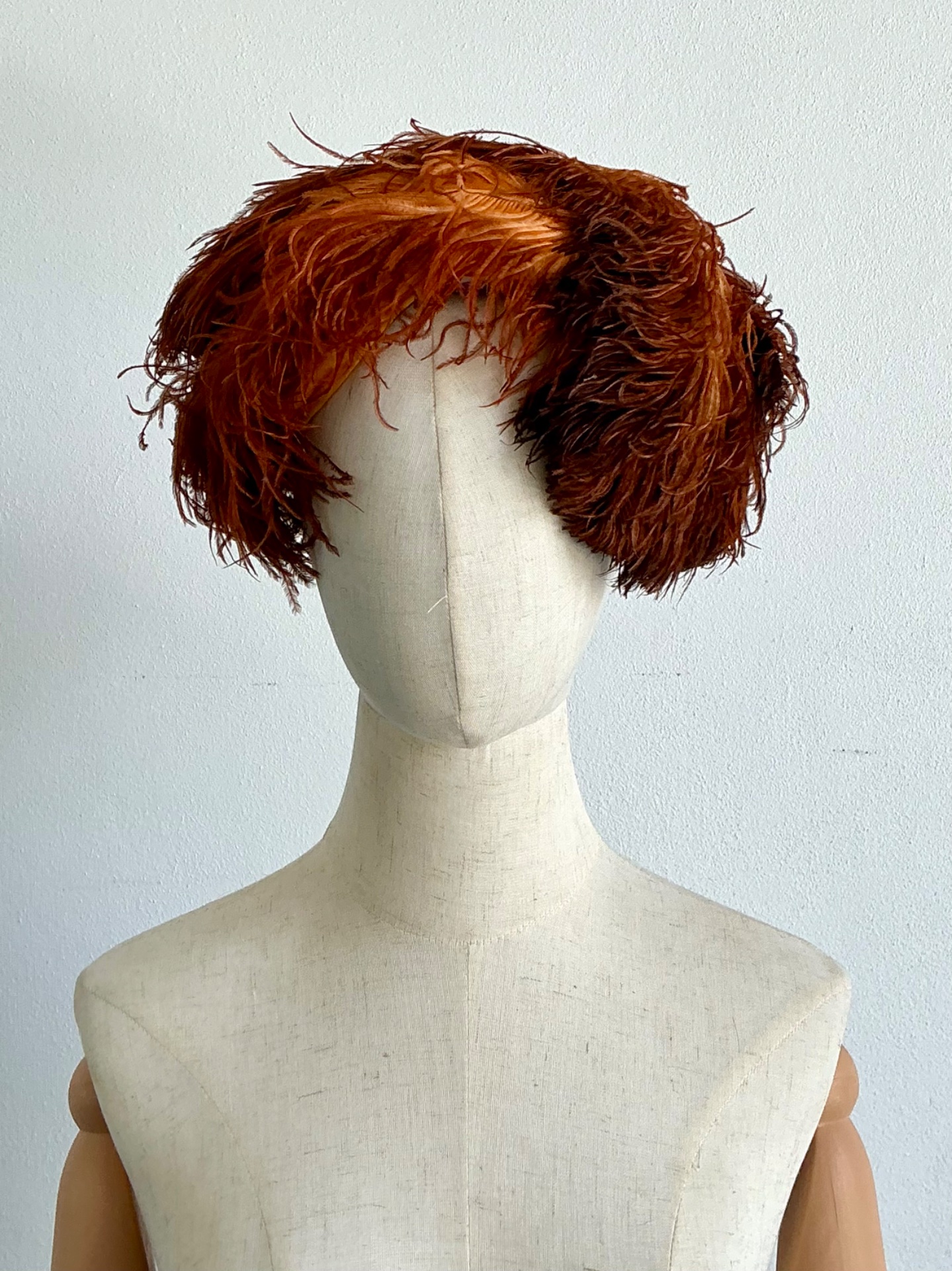 Vintage 1950s Ostrich Feather Hat - Top view