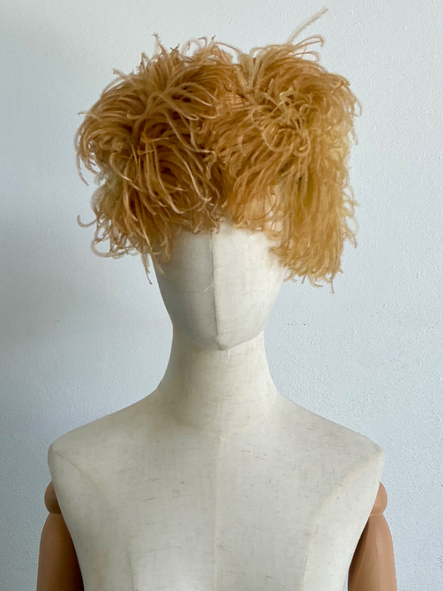 Vintage Ostrich Feather Hat With Velvet Bow - Back view