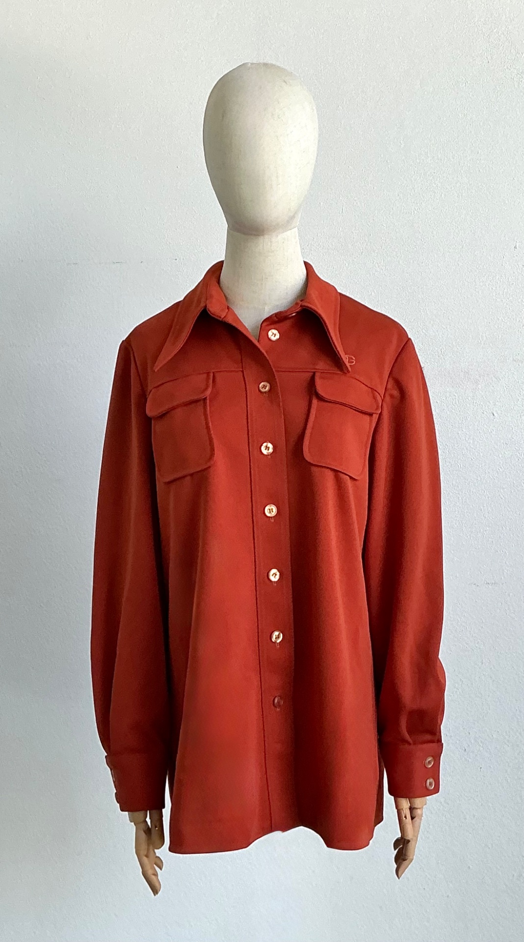 Vintage 70s Givenchy Sport Double Knit Shirt Jacket - Back view