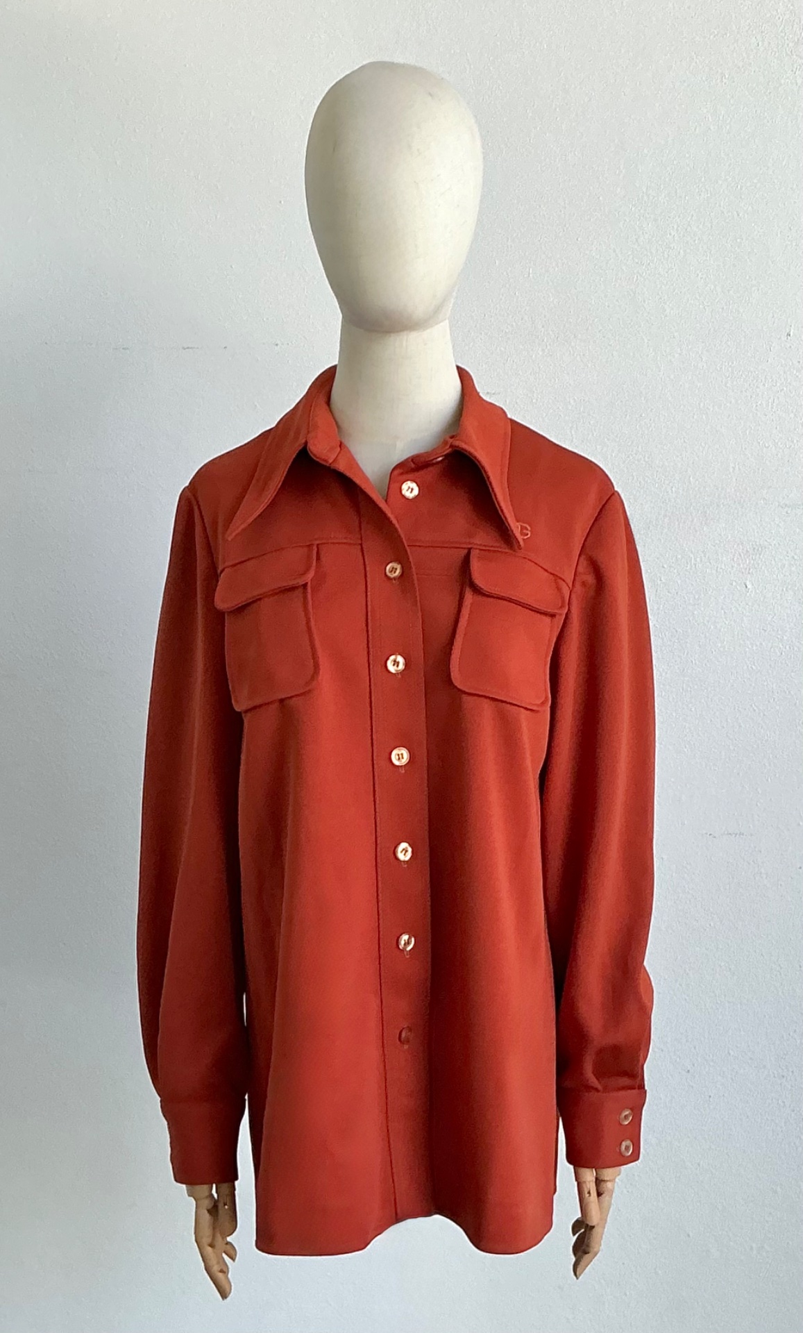 Vintage 70s Givenchy Sport Double Knit Shirt Jacket - Detail view