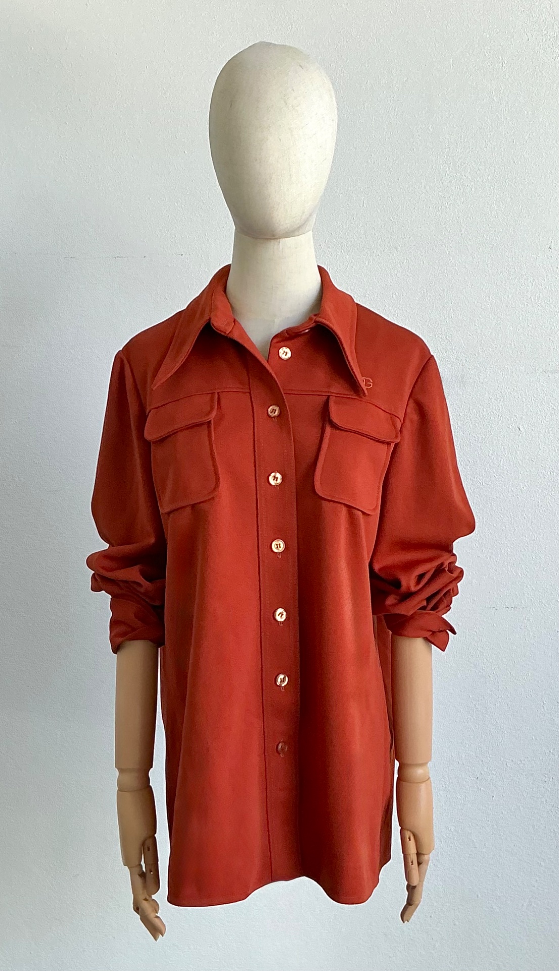 Vintage 70s Givenchy Sport Double Knit Shirt Jacket - Side view