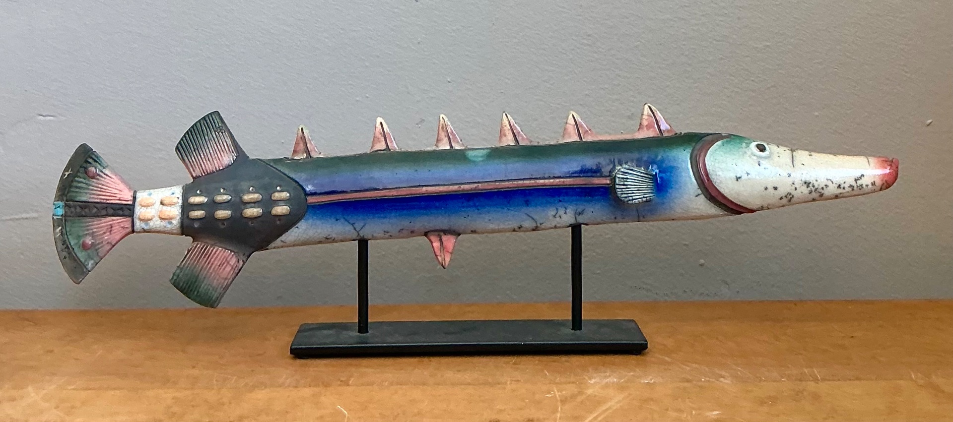 Vintage Ceramic Fish Sculpture - Back view